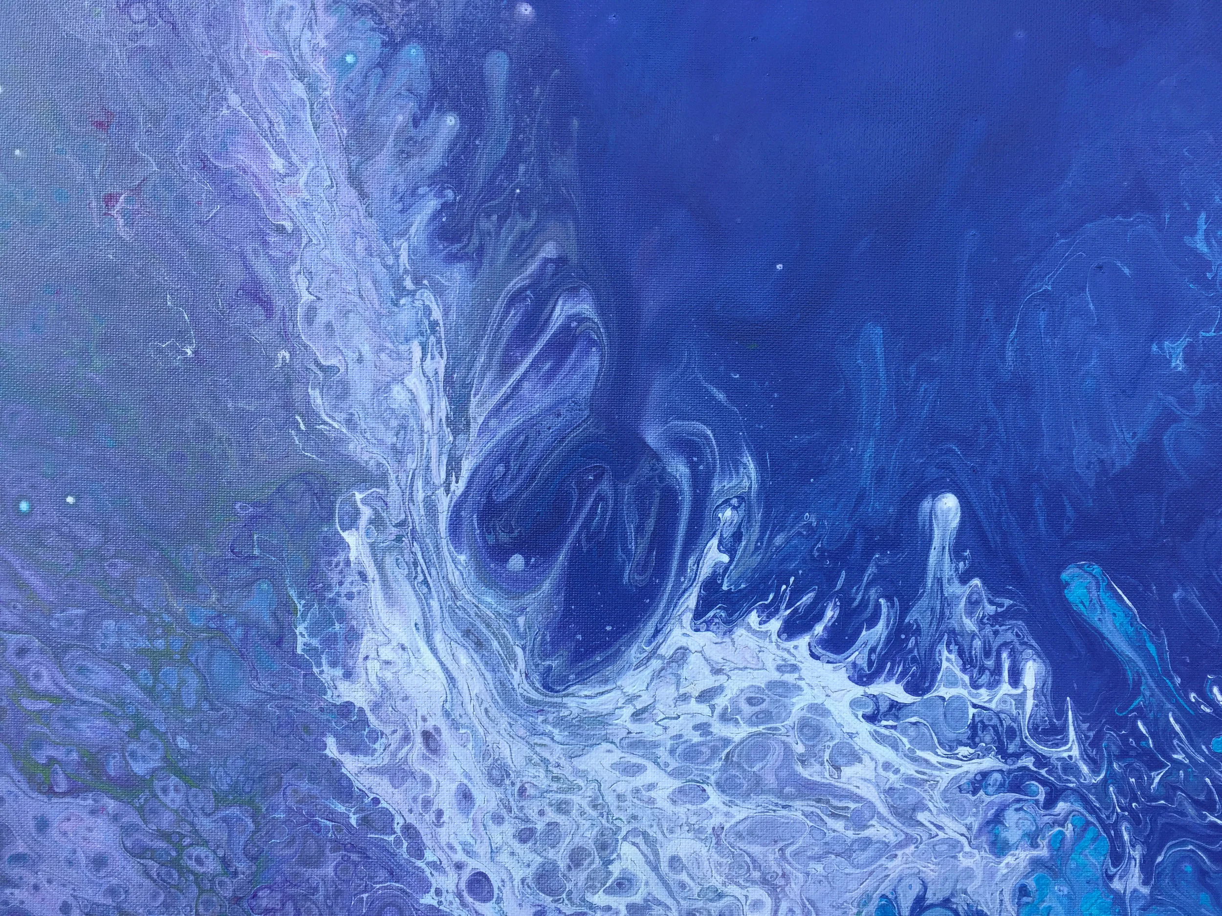 Blue Wave Acrylic on canvas. 20”w x 16”h