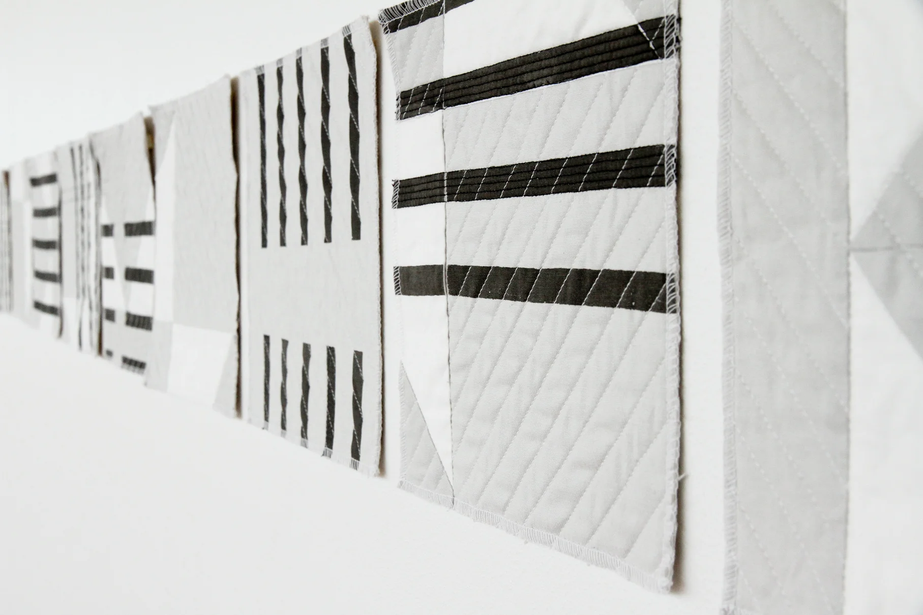 black and white modern deconstructed quilt rearranged