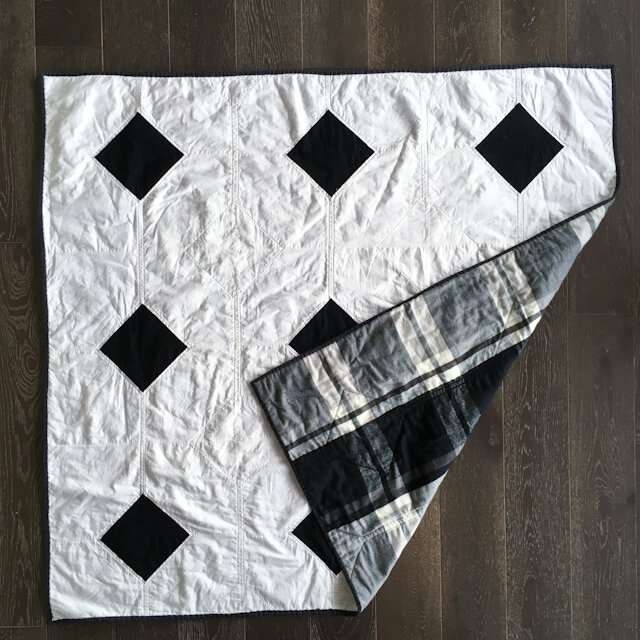 Monochromatic modern quilt - in black and white