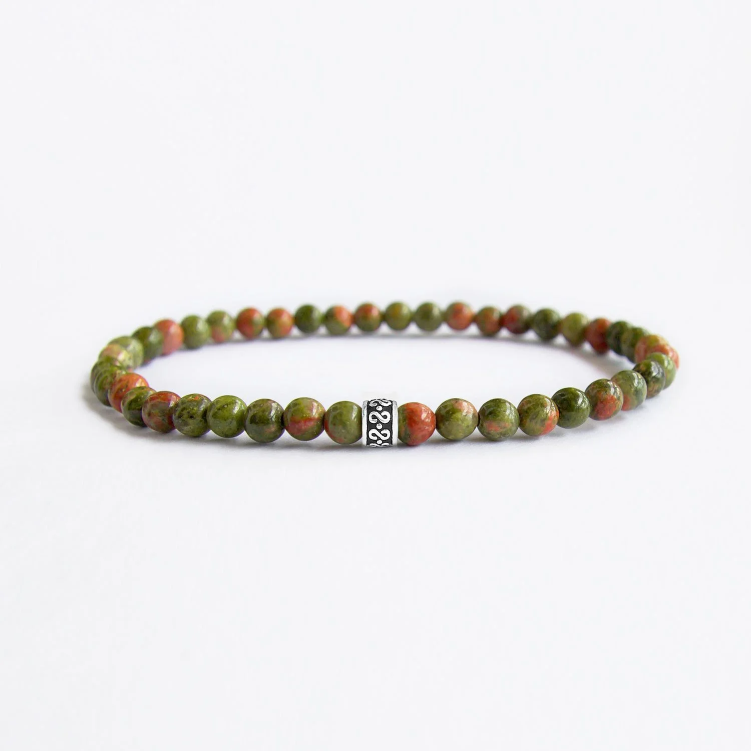 Unakite-4mm-Silver-Bracelet-1.jpg