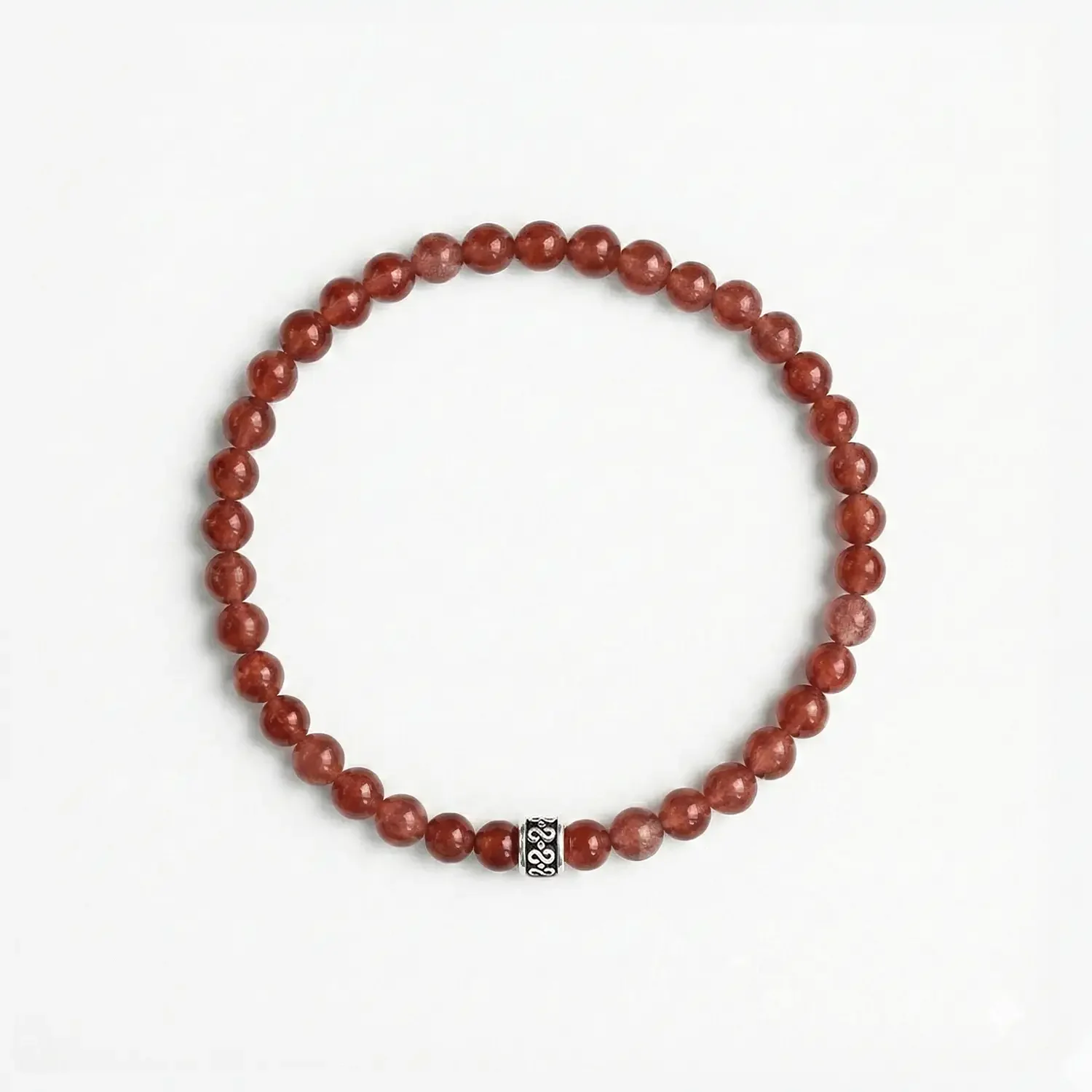 Carnelian 4mm Silver Bracelet 02.webp