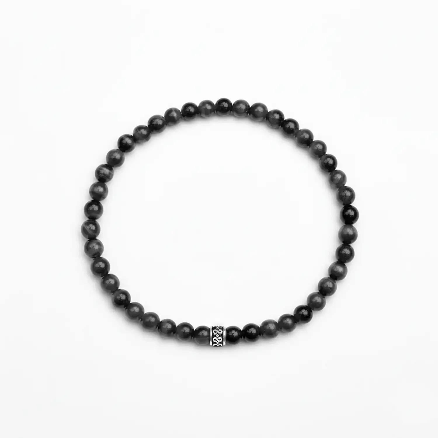 Noir Tiger Eye 4mm Silver Bracelet 02.webp