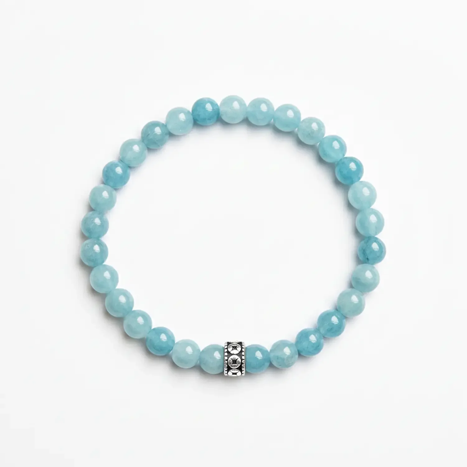 Aquamarine 6mm Silver Bracelet 02.webp