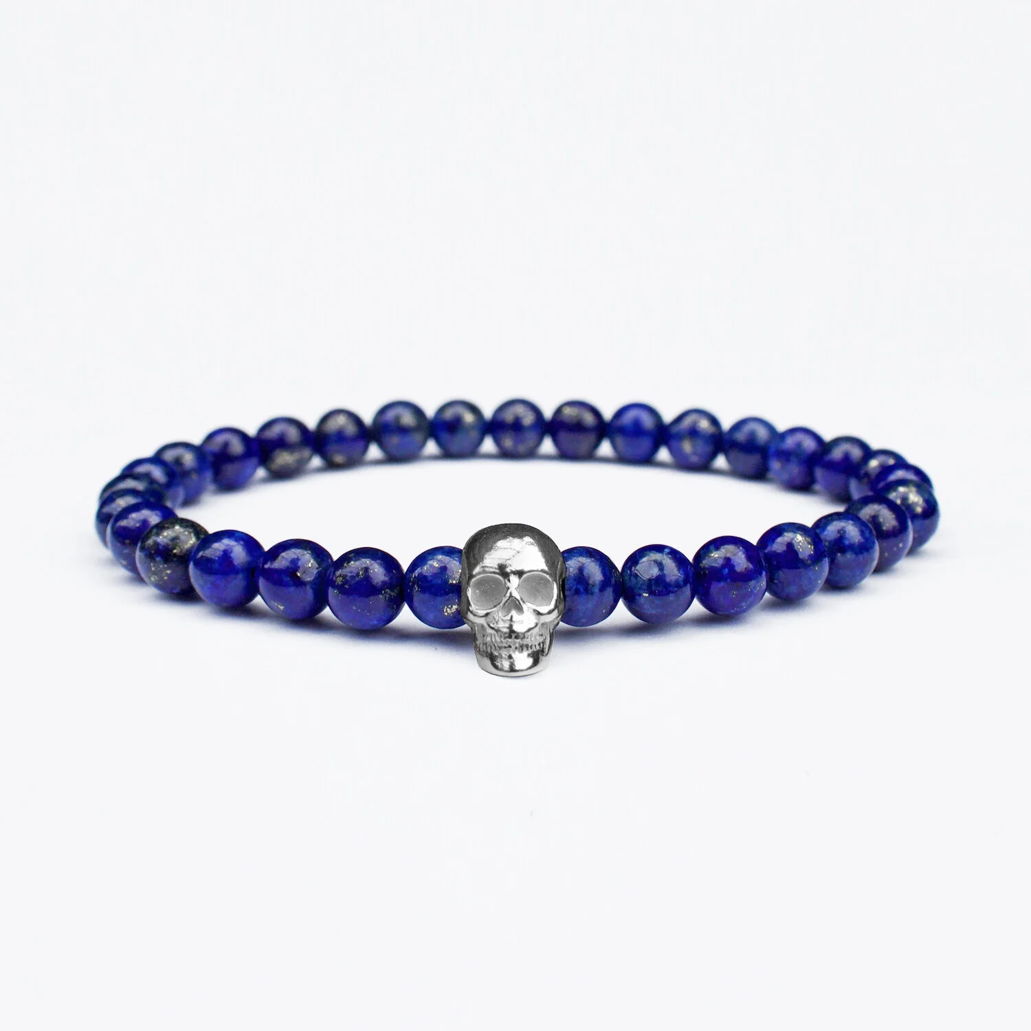 Deep Blue Silver Skull Bracelet 1.jpg