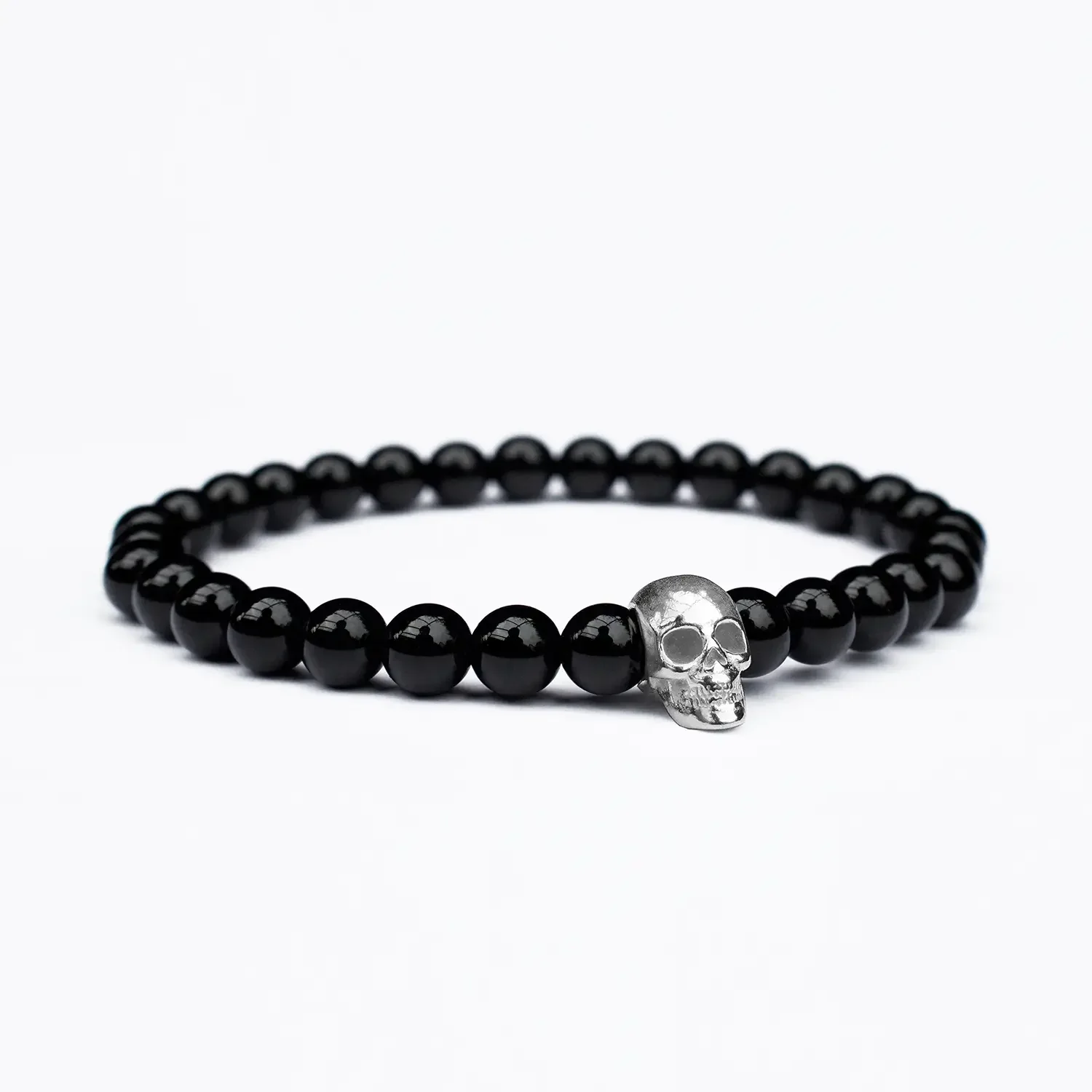 Black Onyx Silver Skull Bracelet 2.webp
