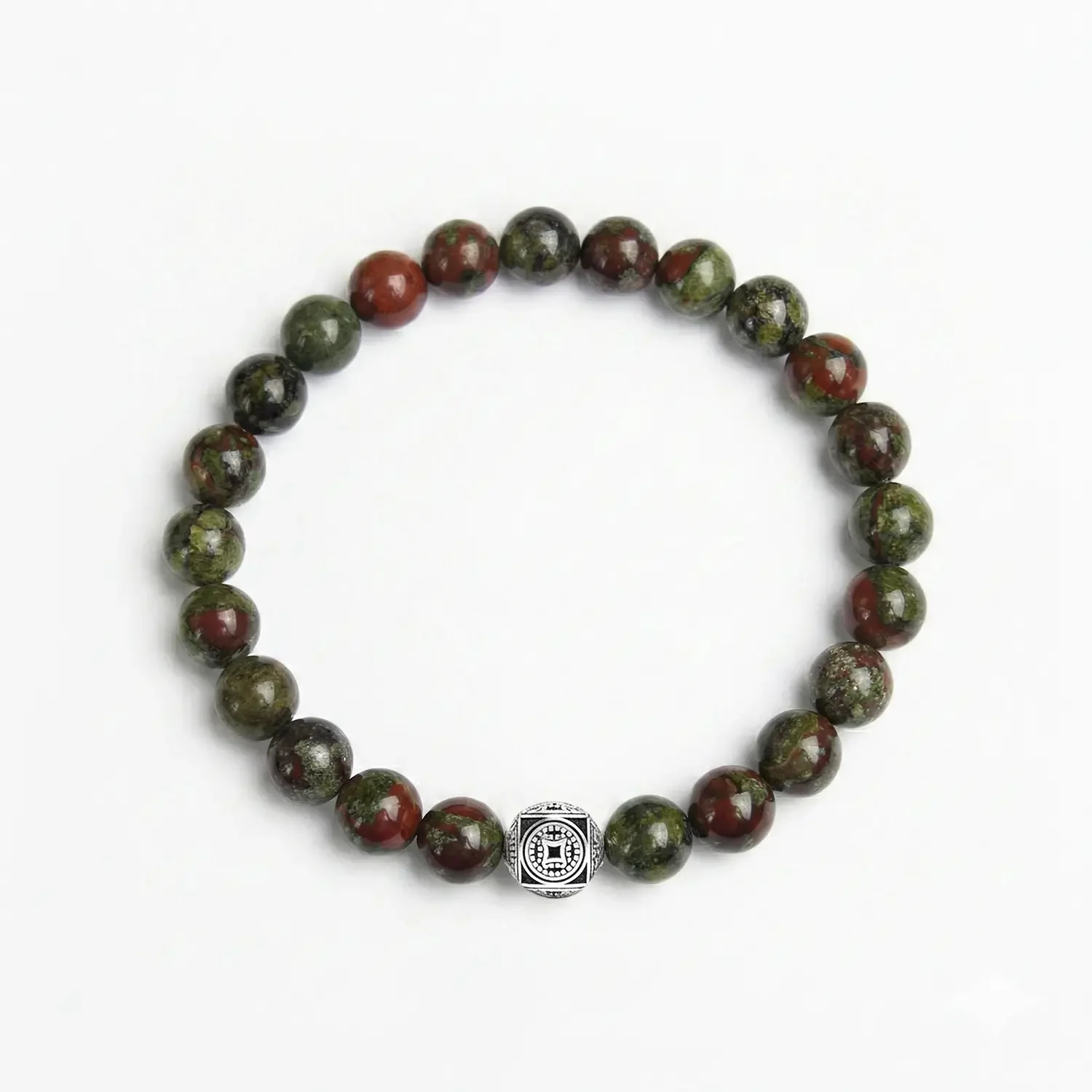 Bloodstone 8mm Silver Bracelet 02.webp