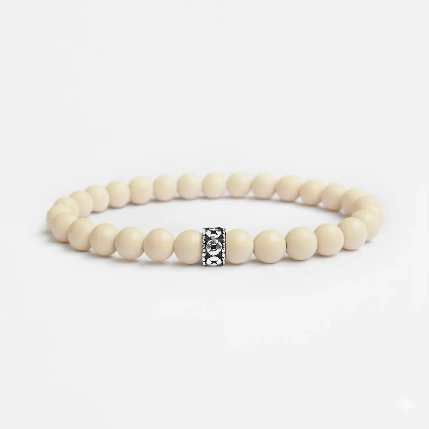 Ivory 6mm 925 Sterling Silver Bracelet