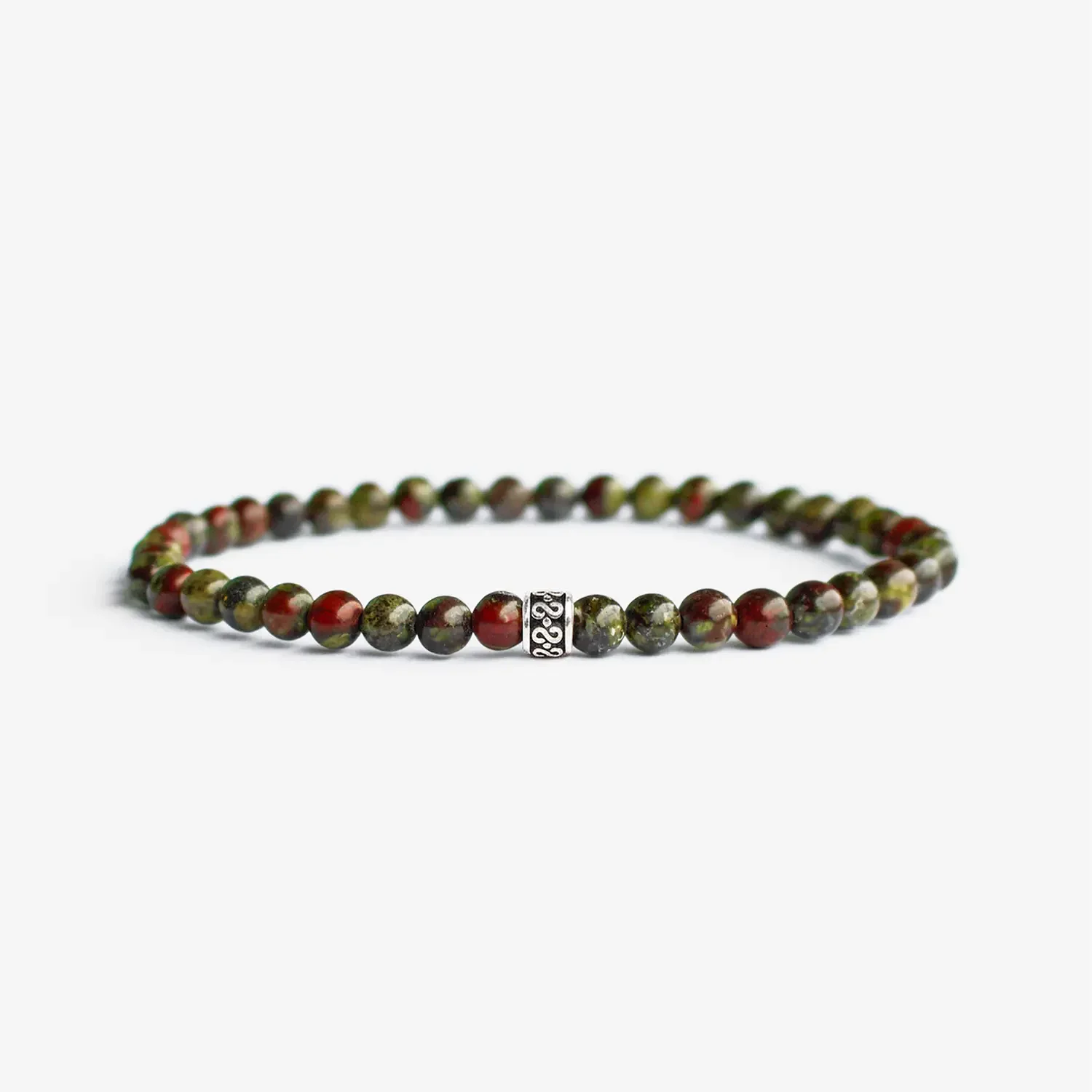 Bloodstone 4mm 925 Sterling Silver Bracelet