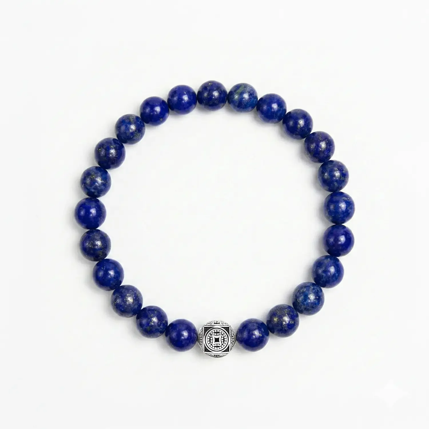 Deep Blue 8mm Silver Bracelet 02.webp