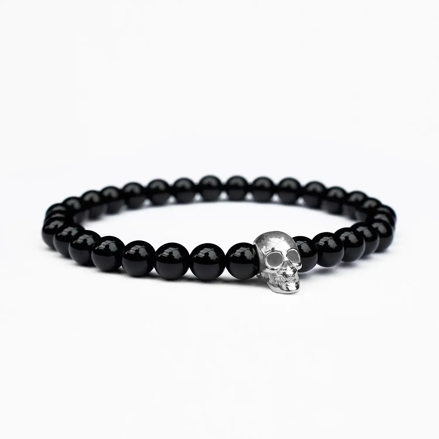 Black Onyx 'Limited Edition' 925 Sterling Silver Skull Bracelet