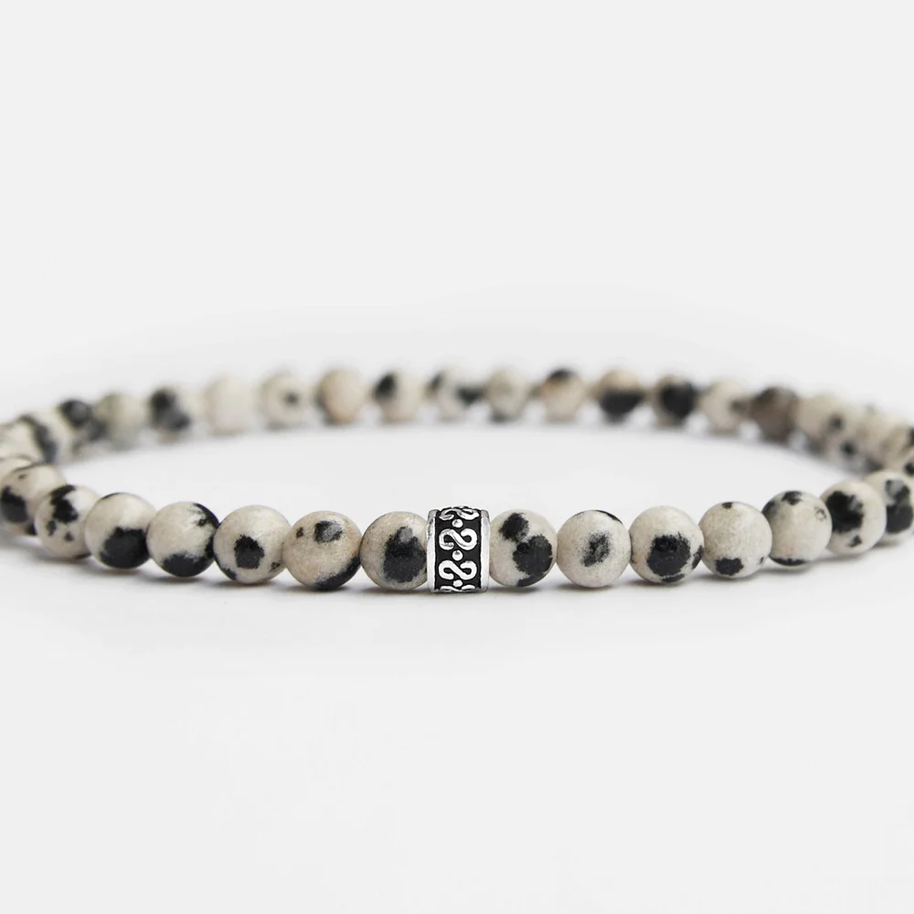Dalmatian Stone 4mm 925 Sterling Silver Bracelet — Baxter Baxter - Main Image