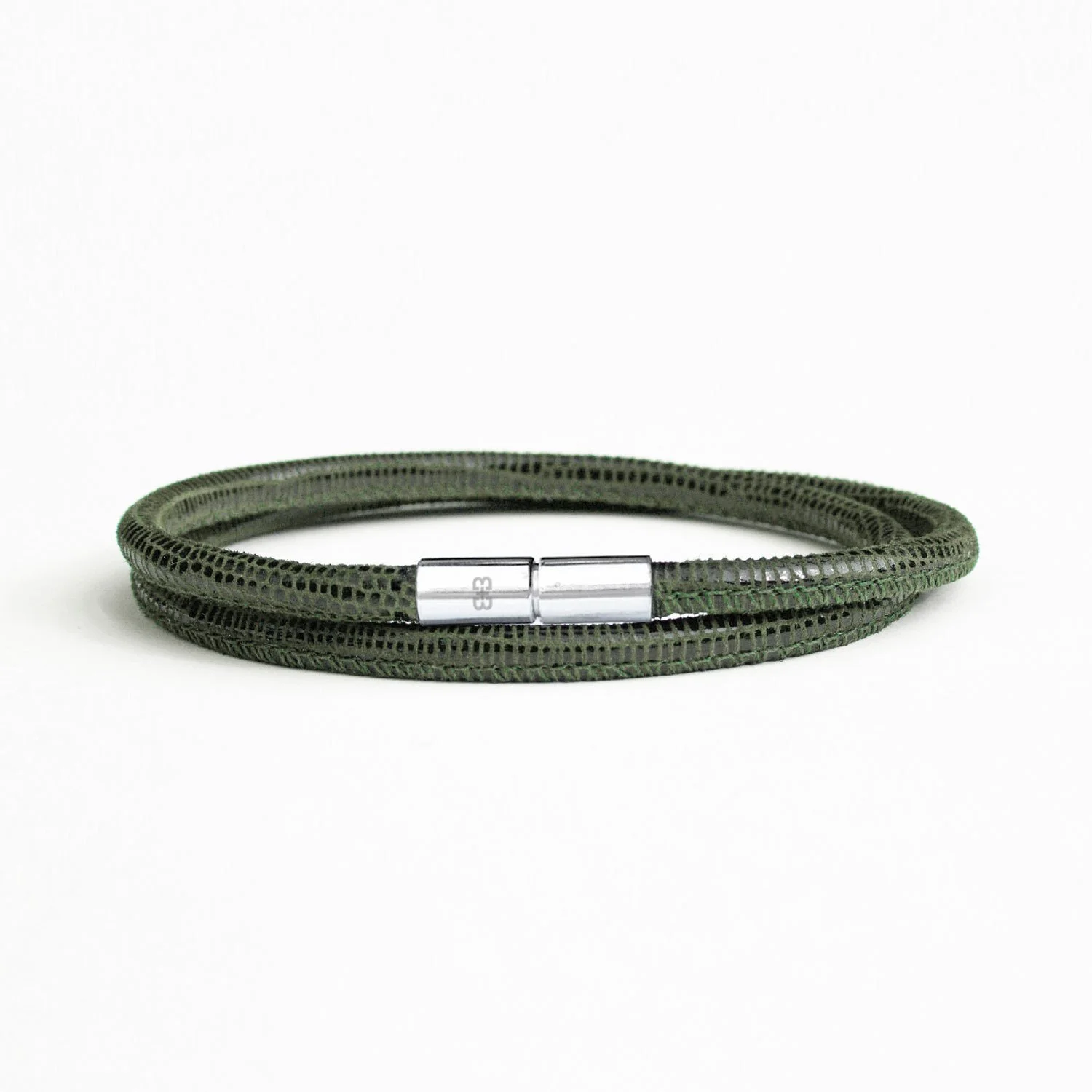 Lizard-Olive-Green-Leather-Bracelet-1.jpg