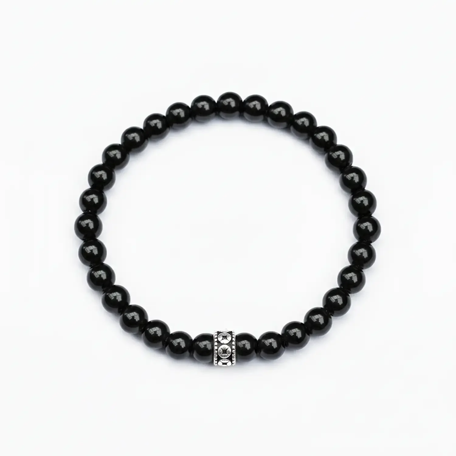 Black Onyx 6mm Silver Bracelet 02.webp