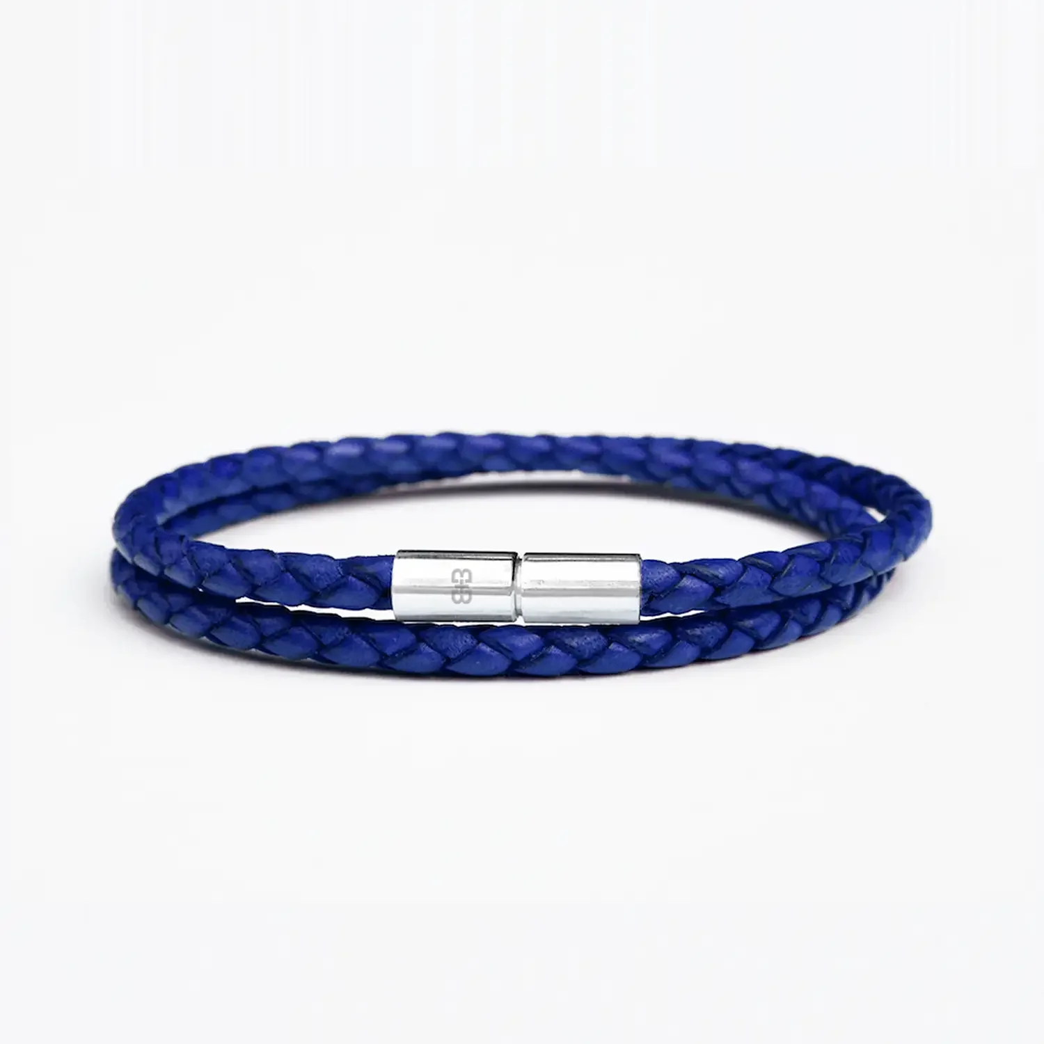 Cobalt Blue Braided Leather Bracelet