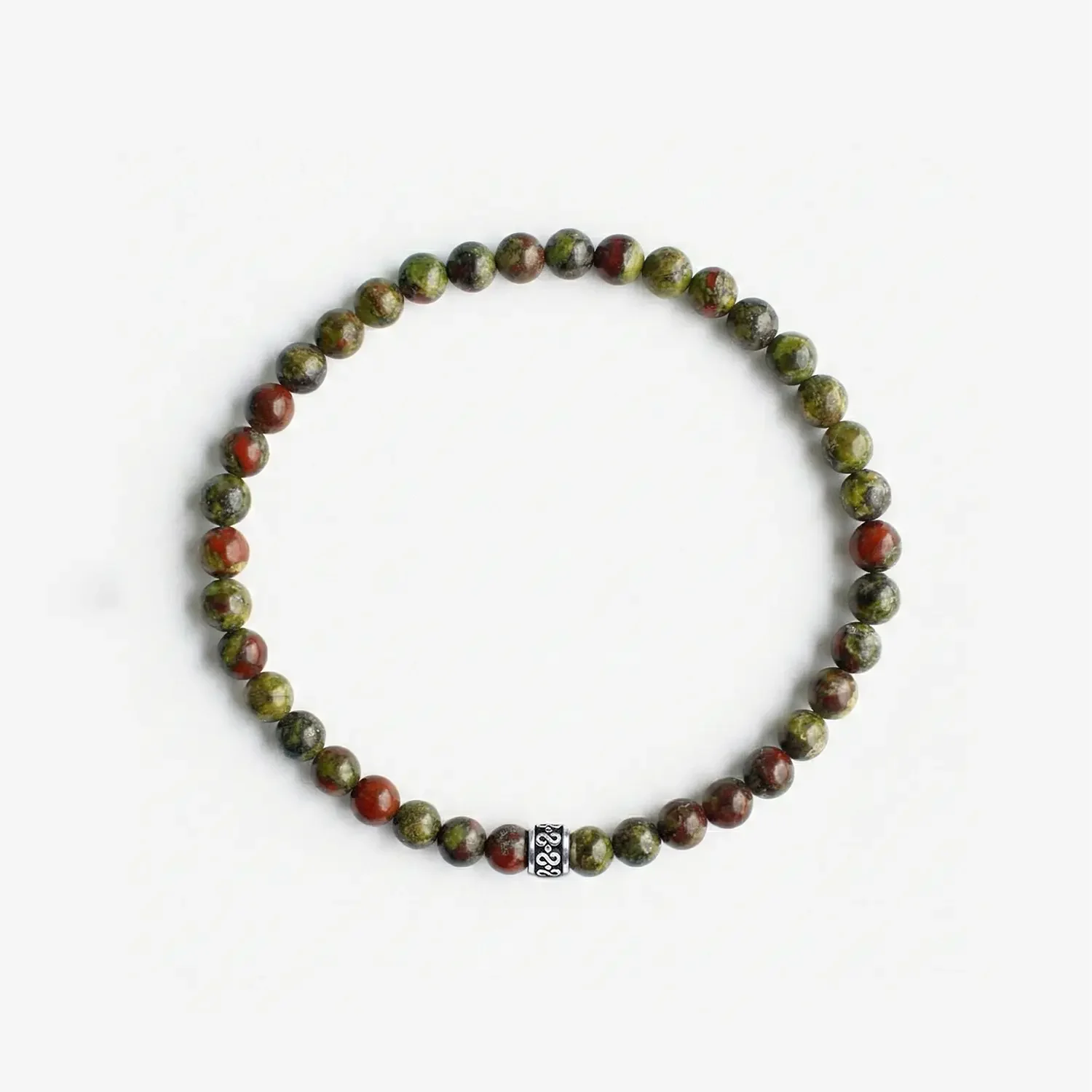 Bloodstone 4mm Silver Bracelet 02.webp