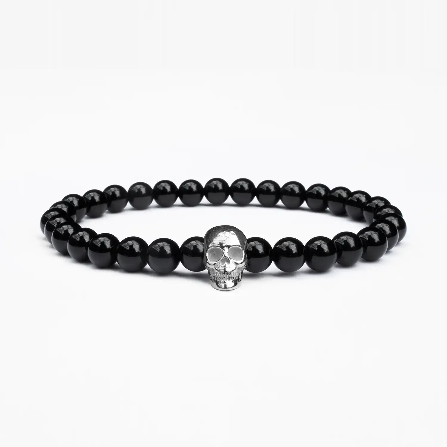Black Onyx Silver Skull Bracelet 02.webp