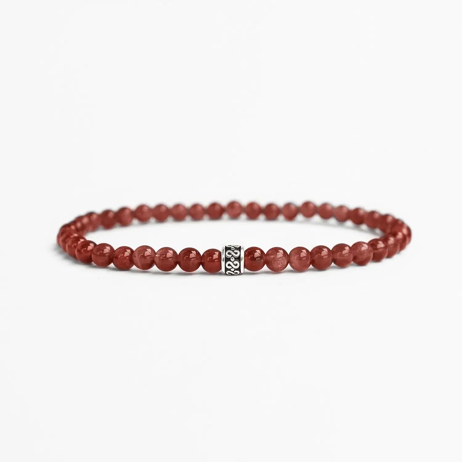 Carnelian 4mm 925 Sterling Silver Bracelet