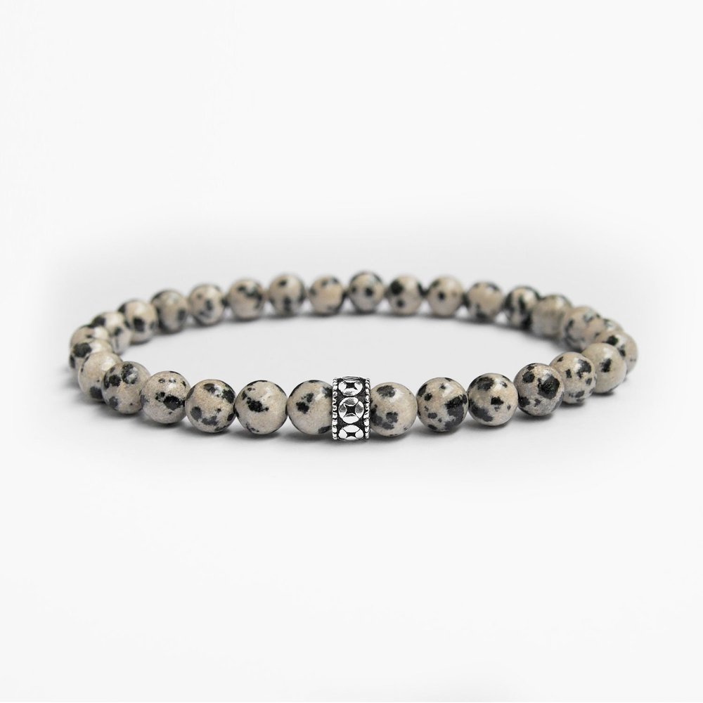 Dalmatian Stone 6mm 925 Sterling Silver Bracelet — Baxter Baxter