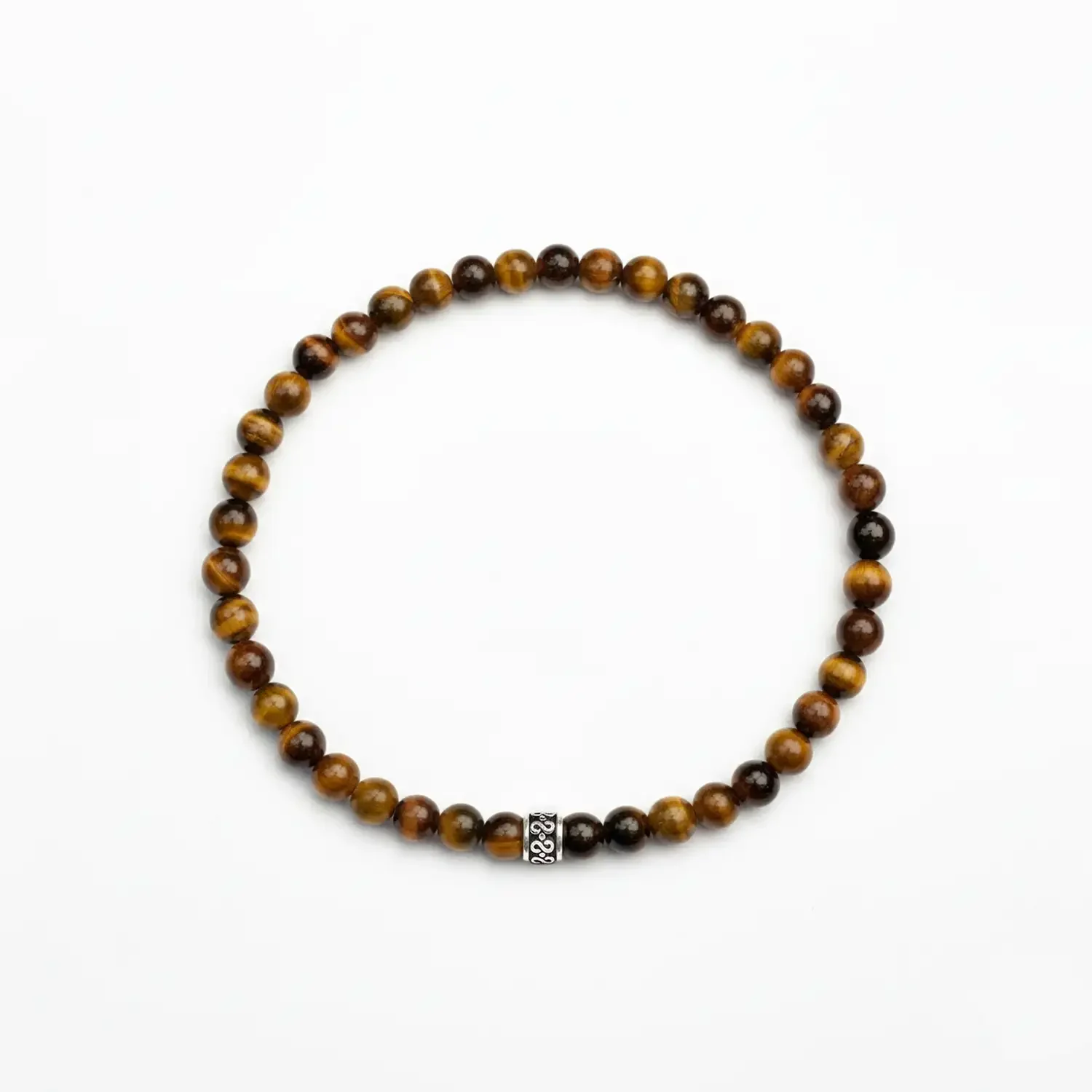 Tiger Eye 4mm Silver Bracelet 03.webp