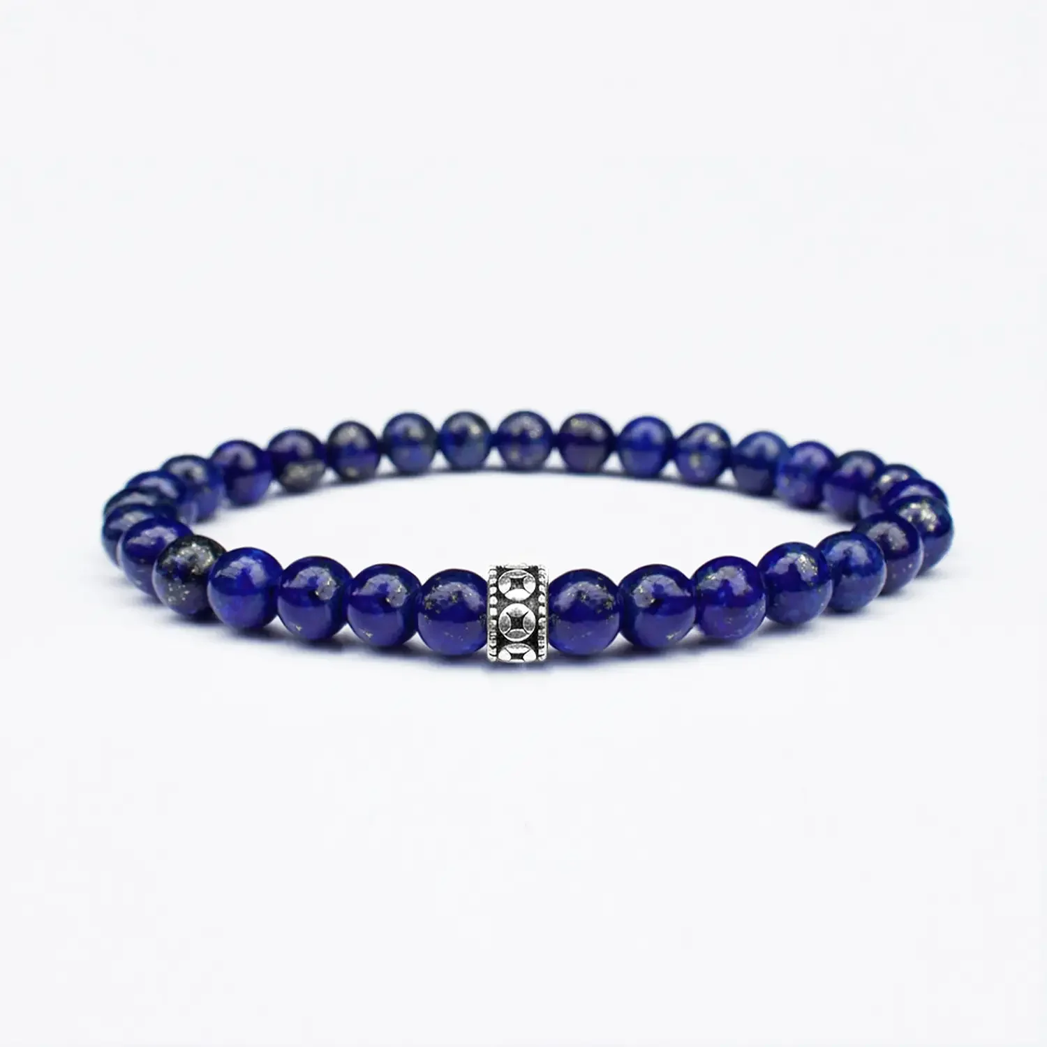 Deep Blue 6mm 925 Sterling Silver Bracelet