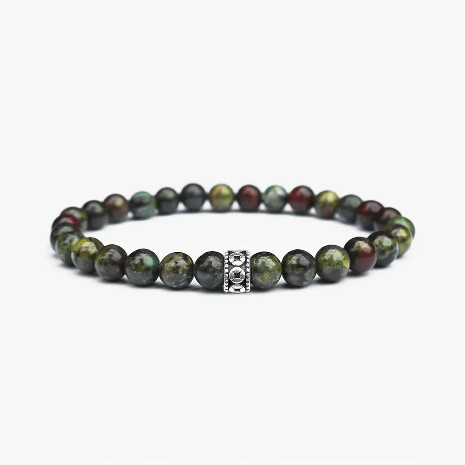 Bloodstone 6mm Silver Bracelet 01.webp