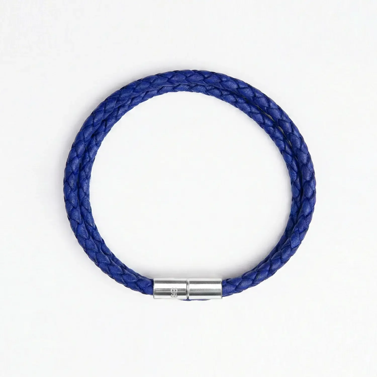 Cobolt Blue Woven Leather Bracelet 02.webp