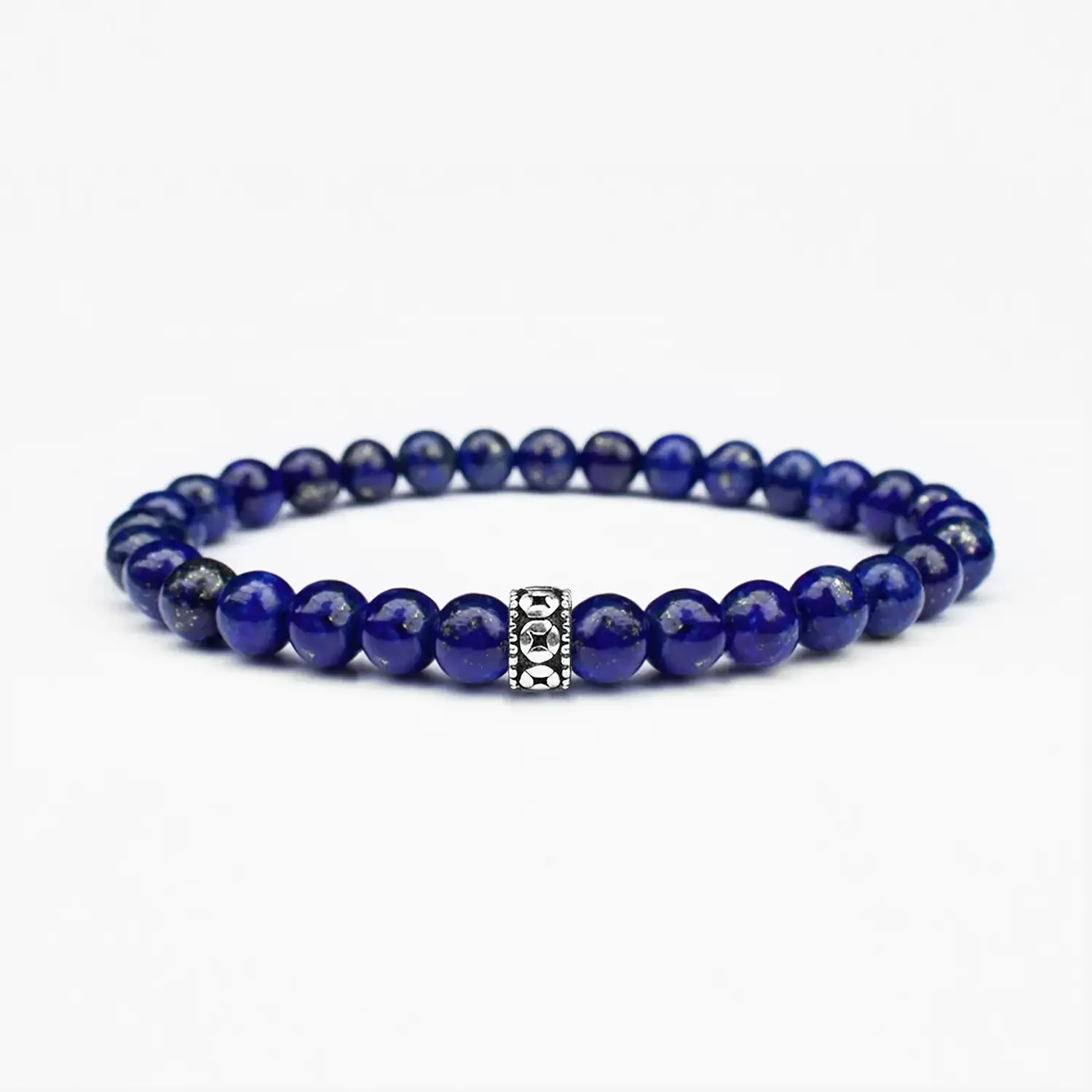 Deep Blue 6mm Silver Bracelet 01.webp
