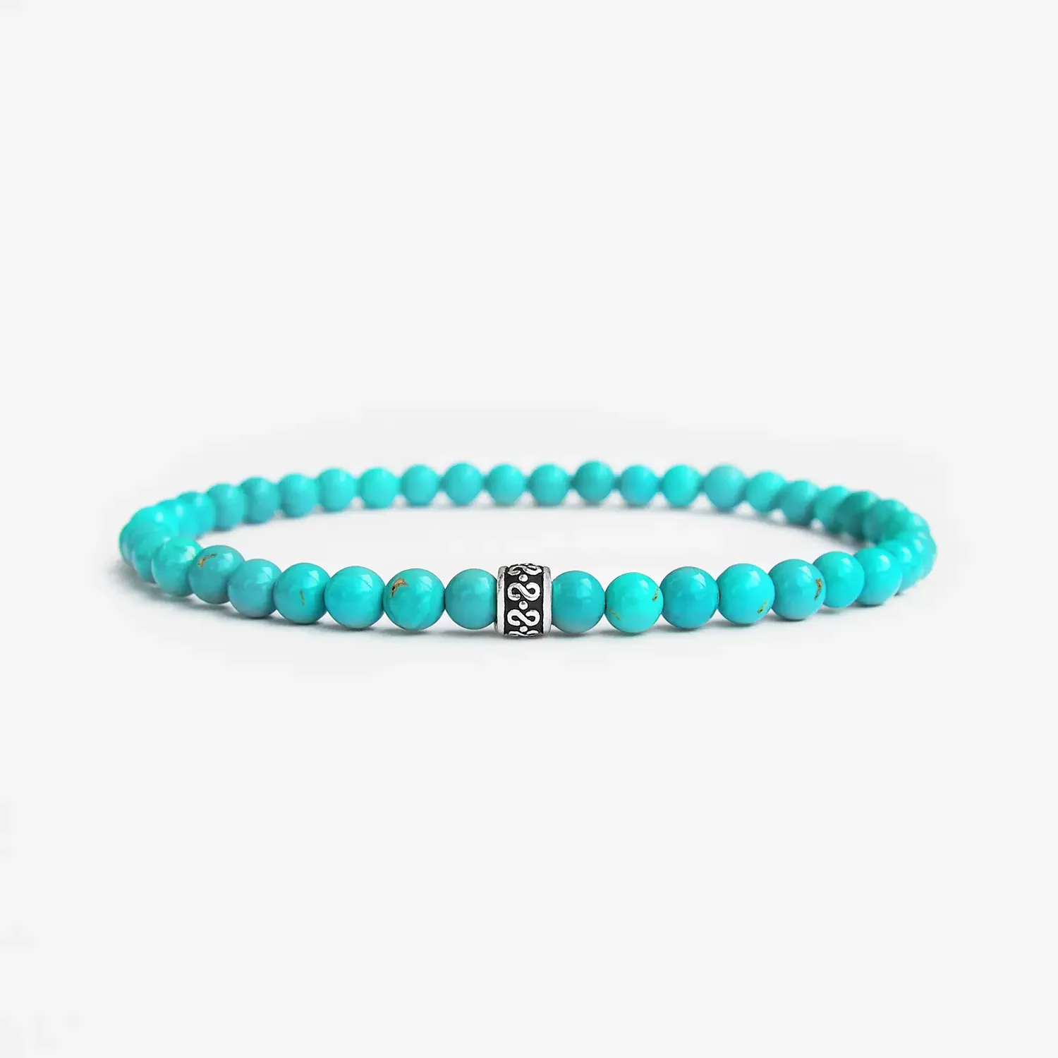 Turquoise 4mm 925 Sterling Silver Bracelet