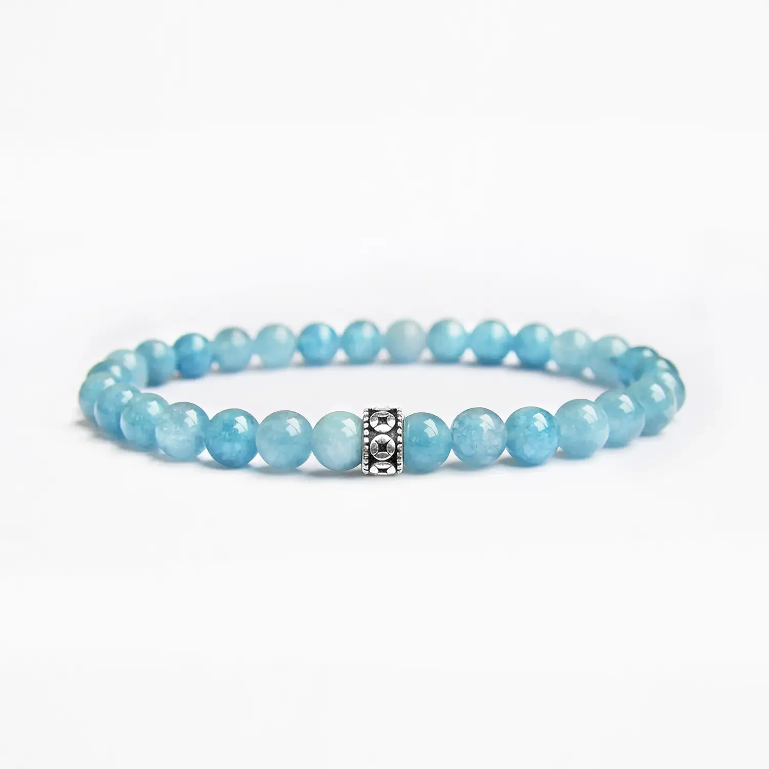 Aquamarine 6mm Silver Bracelet 01.webp