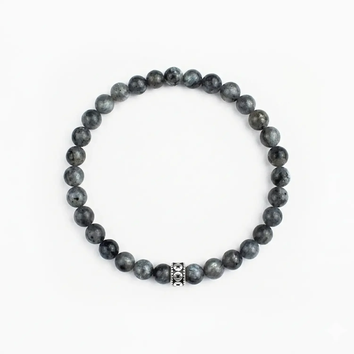 Gunmetal 6mm Silver Bracelet 02.webp