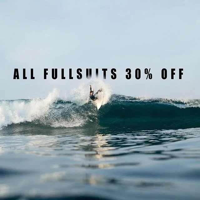 All fullsuits are 30% off and we are open everyday 10am-6pm! Stop by and buy a bar of wax or maybe a new wetsuit! 🏄 @brentreilly 📸 @joshbernard_