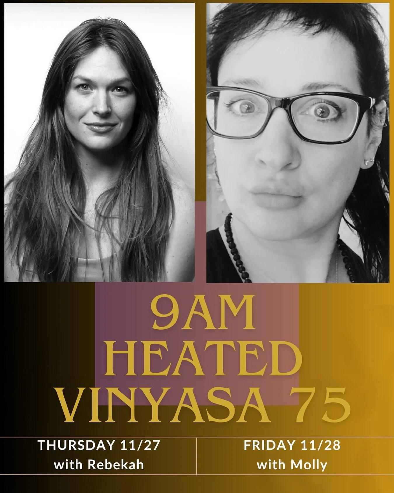 🦃 Thanksgiving &amp; Black Friday Yoga! 🖤

Before (or after!) the feast and the frenzy, roll out your mat for some grounding, heat, and gratitude.

Join us Thanksgiving Day with @rebekah_okelley and Black Friday with @buddhacaffe at 9am for a 75-mi