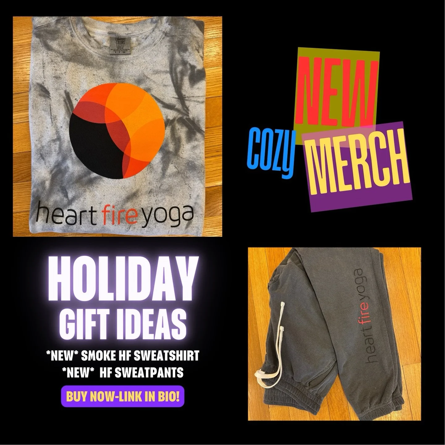 Still looking for the perfect holiday gift? ✨🎁
 We&rsquo;ve got you covered.

NEW HFY MERCH is here ❤️&zwj;🔥
❄️ Super cozy HF Sweatshirt in Smoke ❄️ Fan-favorite HF Sweatpants in Grey &mdash; now with POCKETS!

Limited quantities + major cozy vibes