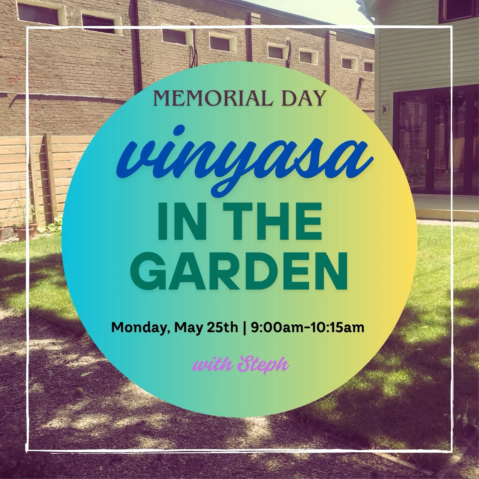 Memorial Day in the Garden Sanctuary 🌿🐞 

Join us for a special outdoor yoga practice surrounded by fresh air, birdsong, and the beauty of the garden in bloom.

9am Outdoor Vinyasa 75 with @stephbertsch 

Come breathe deeply, stretch fully, and spe