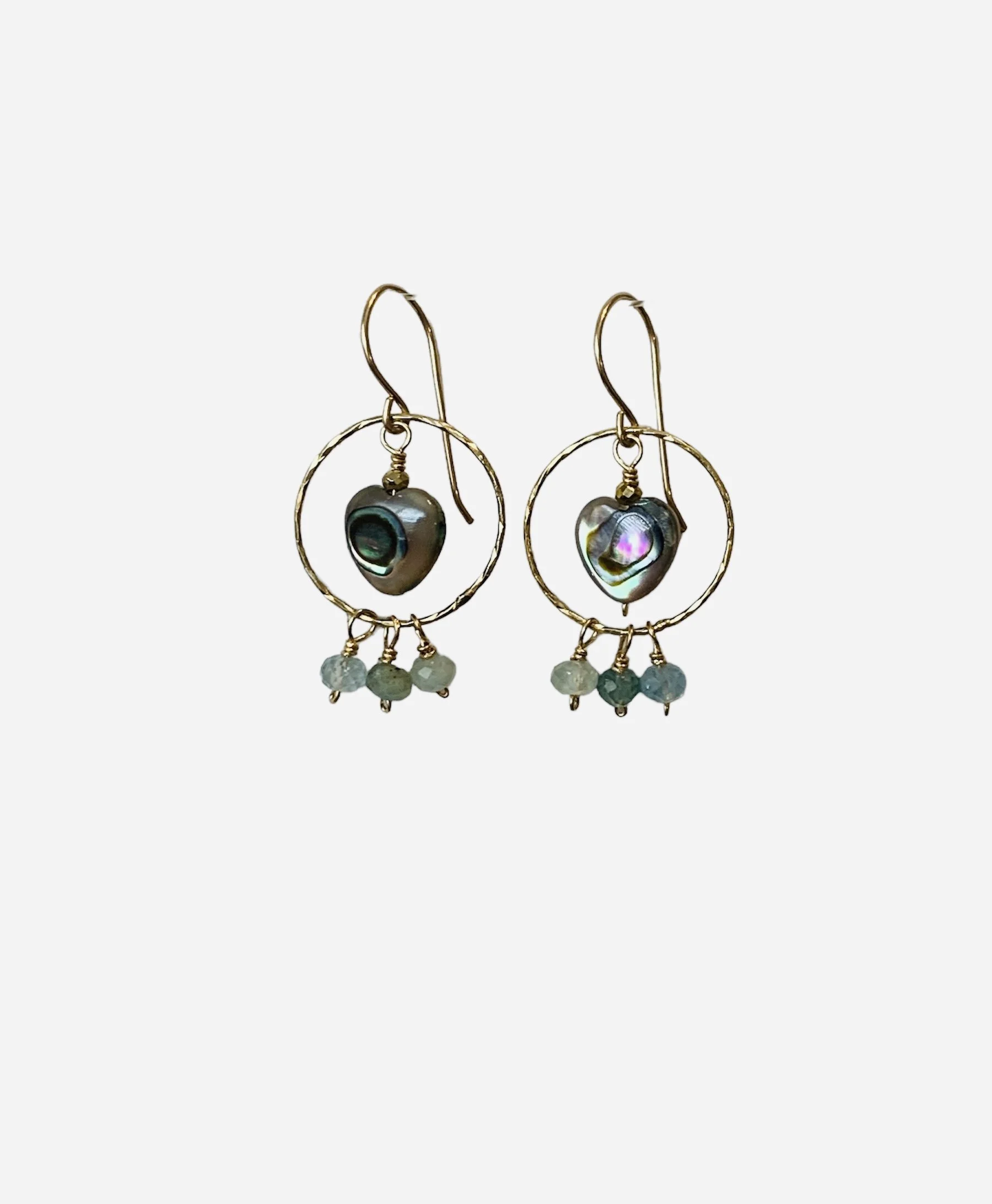 Abalone Hearts and Aquamarine