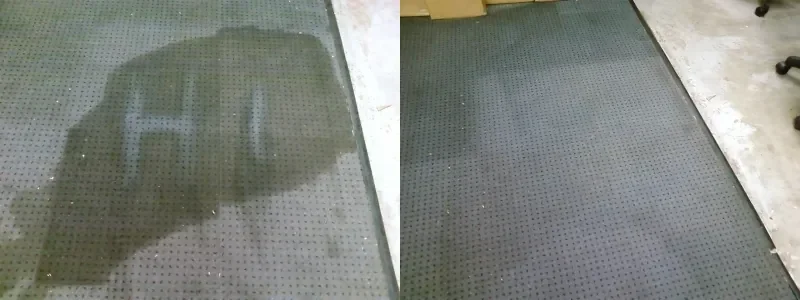 Carpet oil spot removed using CitruSolution proprietary citrus solvent cleaning method