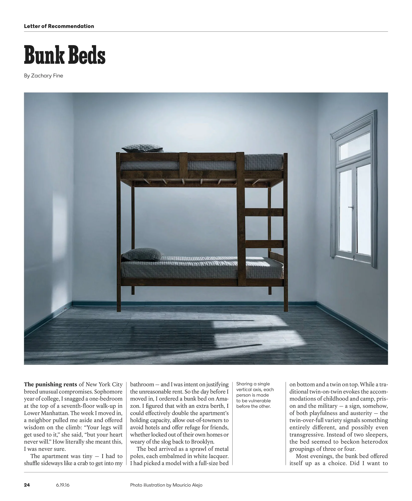 Letter of Recommendation: Bunk Beds