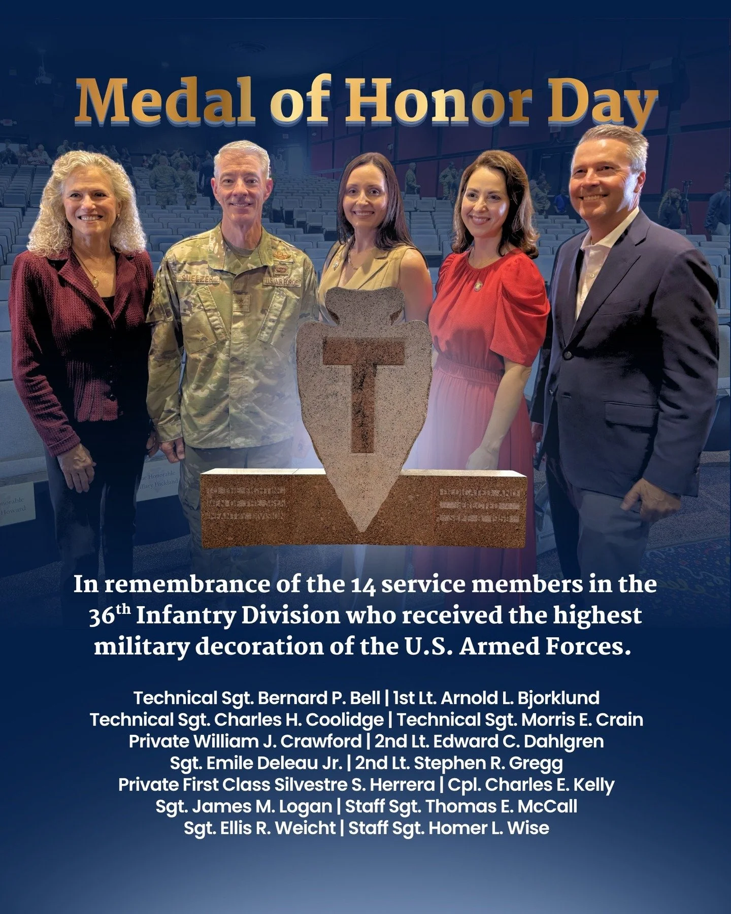 Last month, Rep. Howard joined @hickland4texas, @bradbuckleyfortexas, and @texasmilitarydepartment's Adjutant General Suelzer at the 36th Infantry Division&rsquo;s Casing Ceremony, marking their deployment.

Today, we honor the division&rsquo;s 14 Me