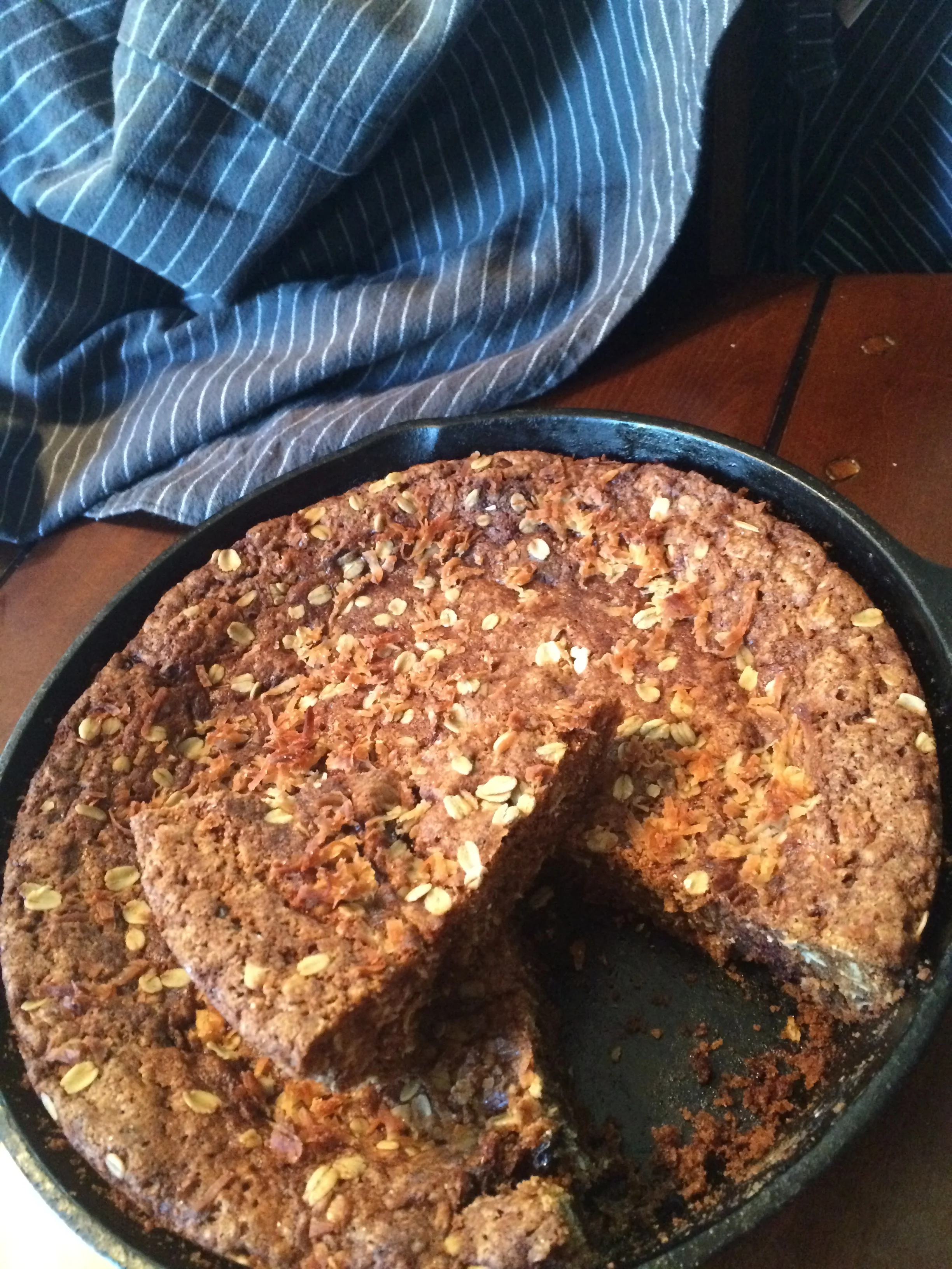 Chocolate Cherry Oat Skillet Cookie