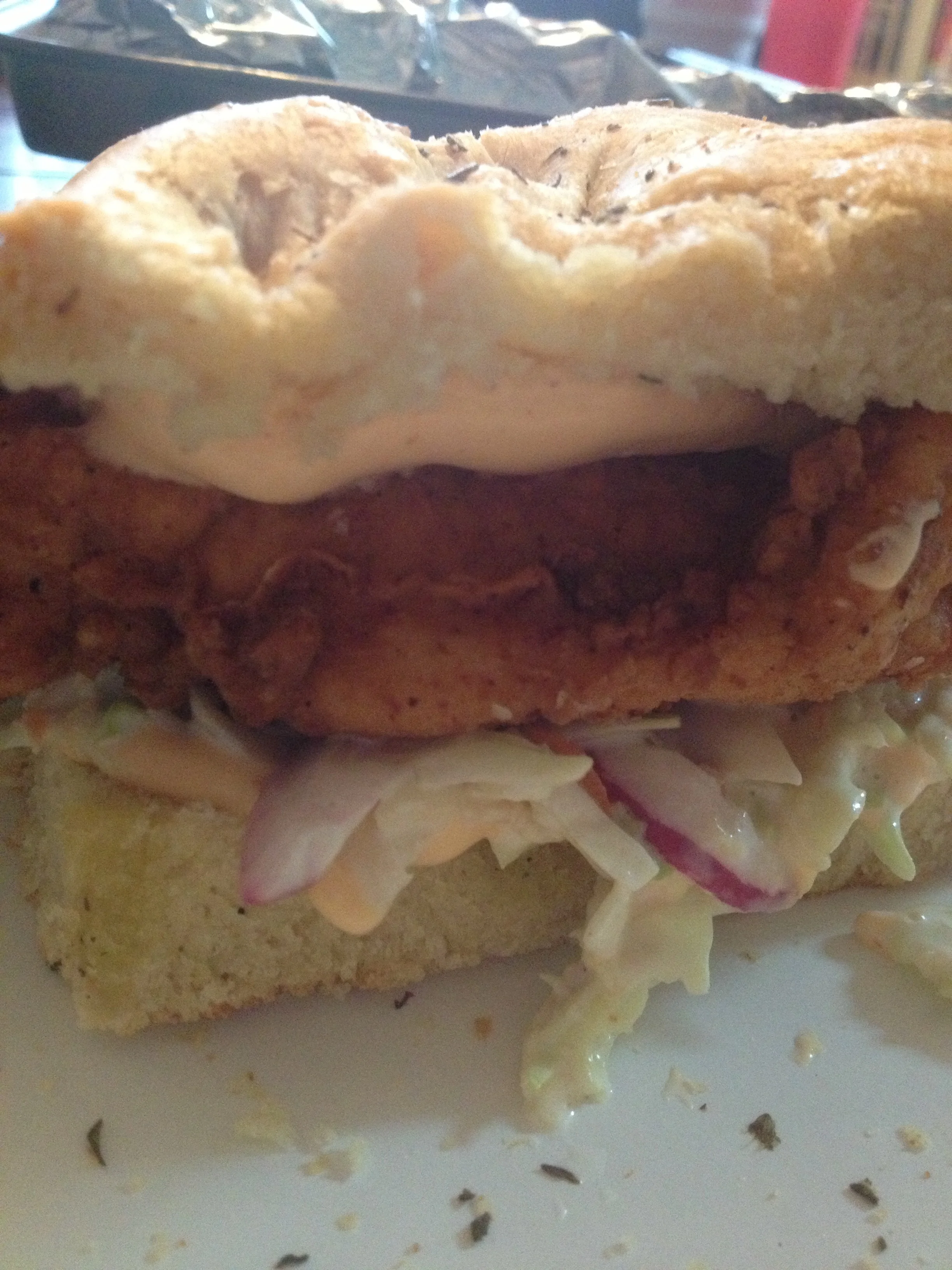 Spicy Chicken and Slaw on Rosemary Focaccia