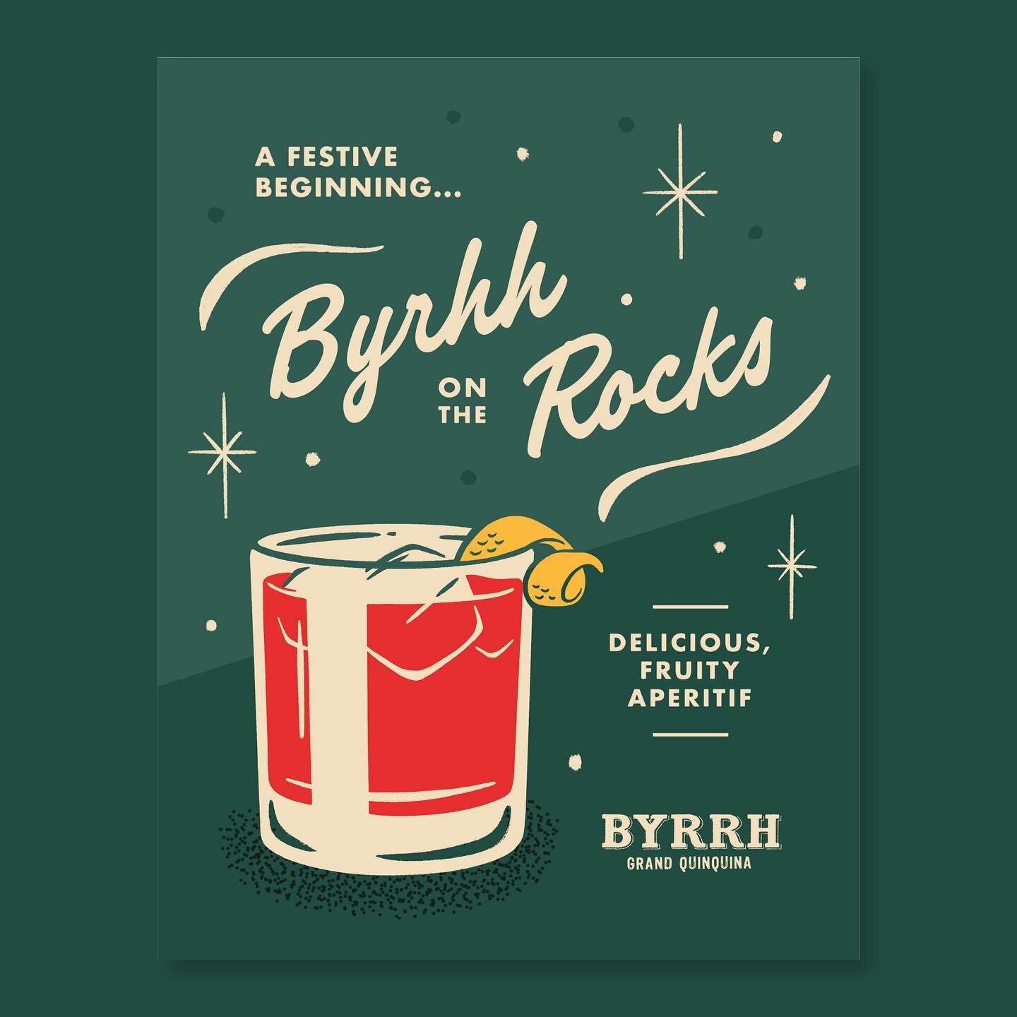 Kickin off the holiday season with some festive signage promoting @caves.byrrh ✨

#illustration #illustrationartists #illustrator #cocktails #cocktailart #wintercocktails #digitalart #digitalillustration #graphicdesign #graphicdesigner