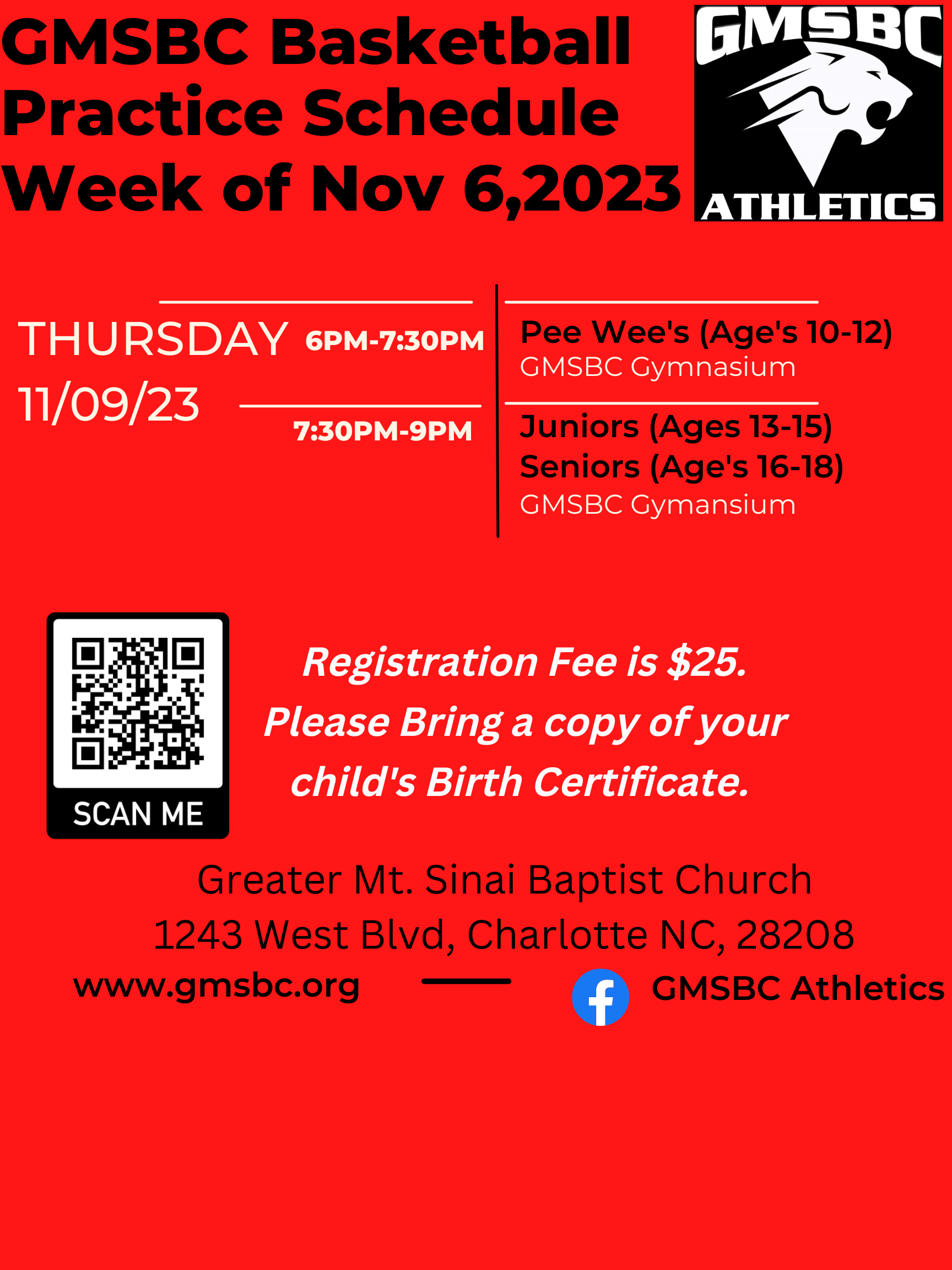 GMSBC Athletics 20232024 Basketball Season — Greater Mt. Sinai Baptist Church Charlotte, NC