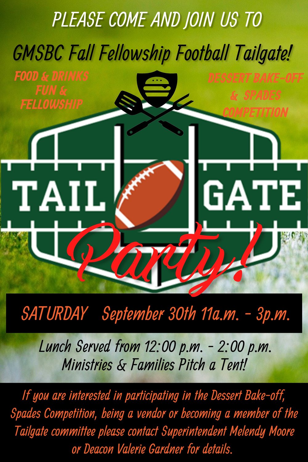 FALL FELLOWSHIP FOOTBALL TAILGATE! — Greater Mt. Sinai Baptist Church