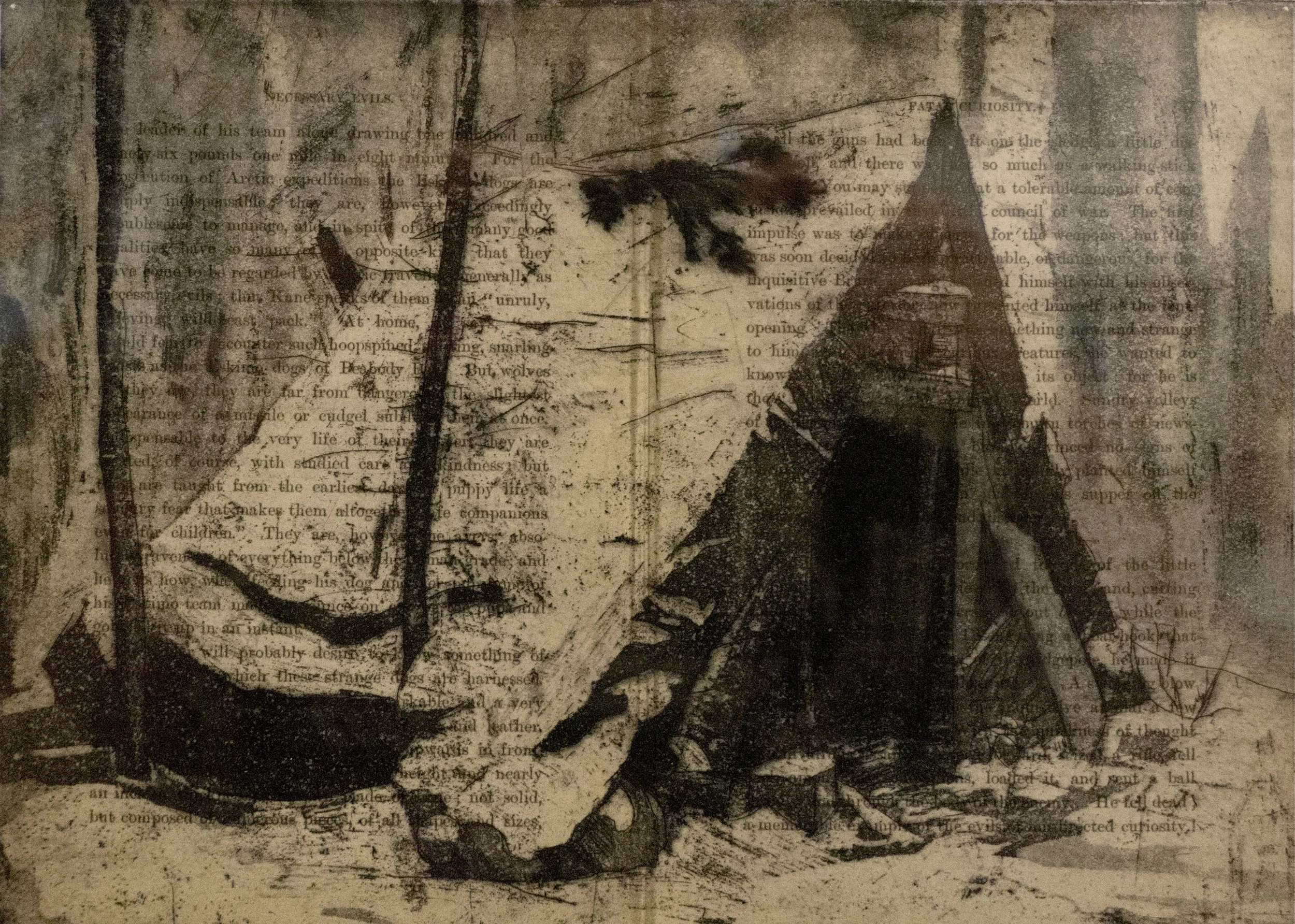 Foster’s Tilt 2016 Intaglio on digital output 5” x 8”