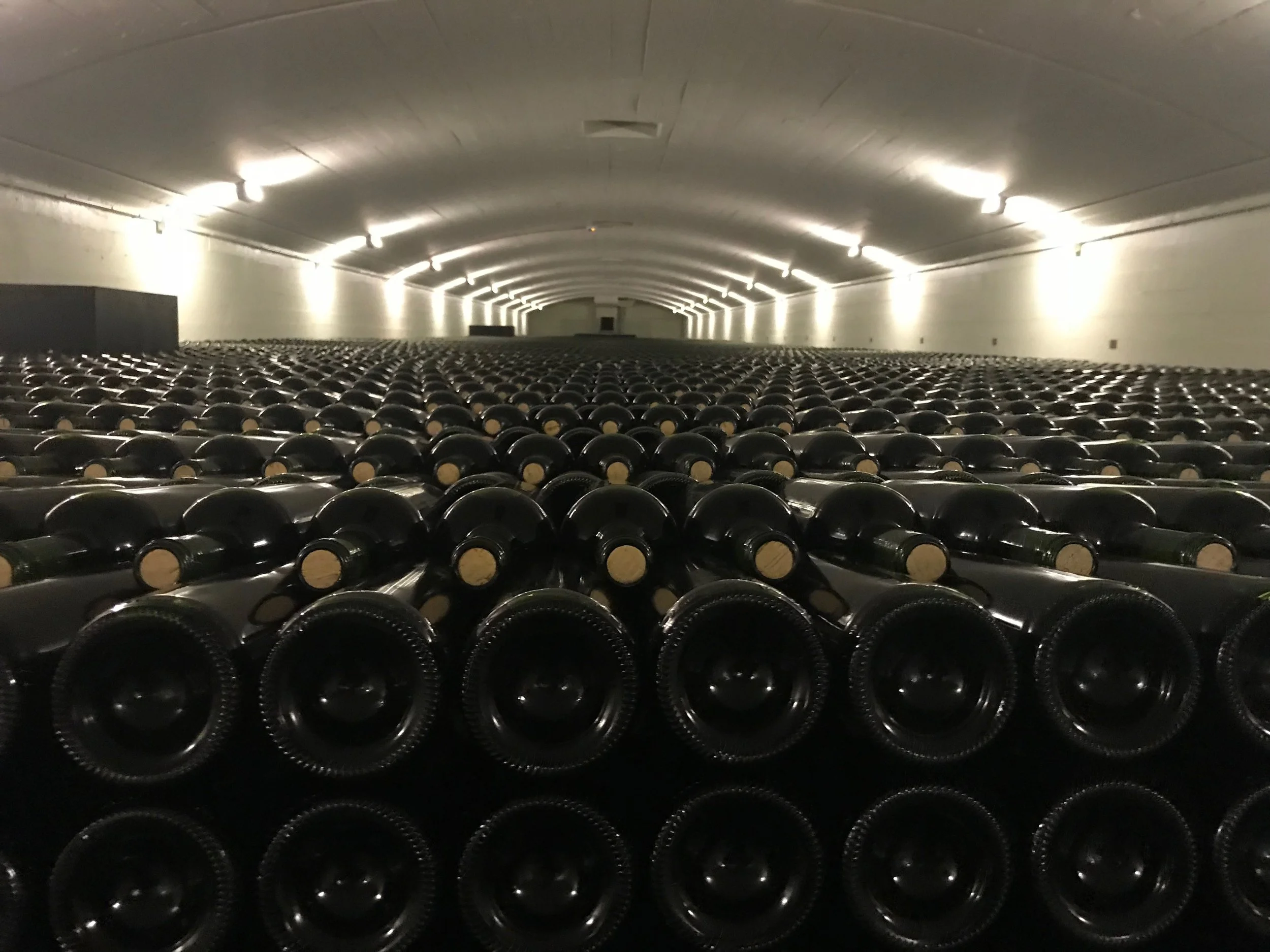 This is what 600,000 bottles of wine stacked on top of each other looks like.