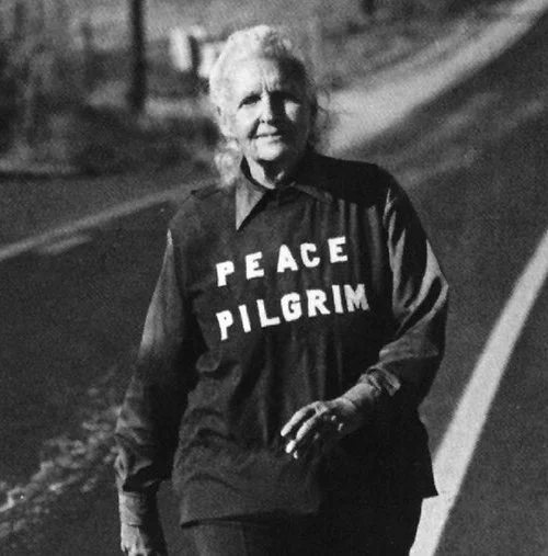 Peace Pilgrim "To attain inner peace you must actually give your life, not just your possessions. When you at last give your life — bringing into alignment your beliefs and the way you live then, and only then, can you begin to find inner peace."