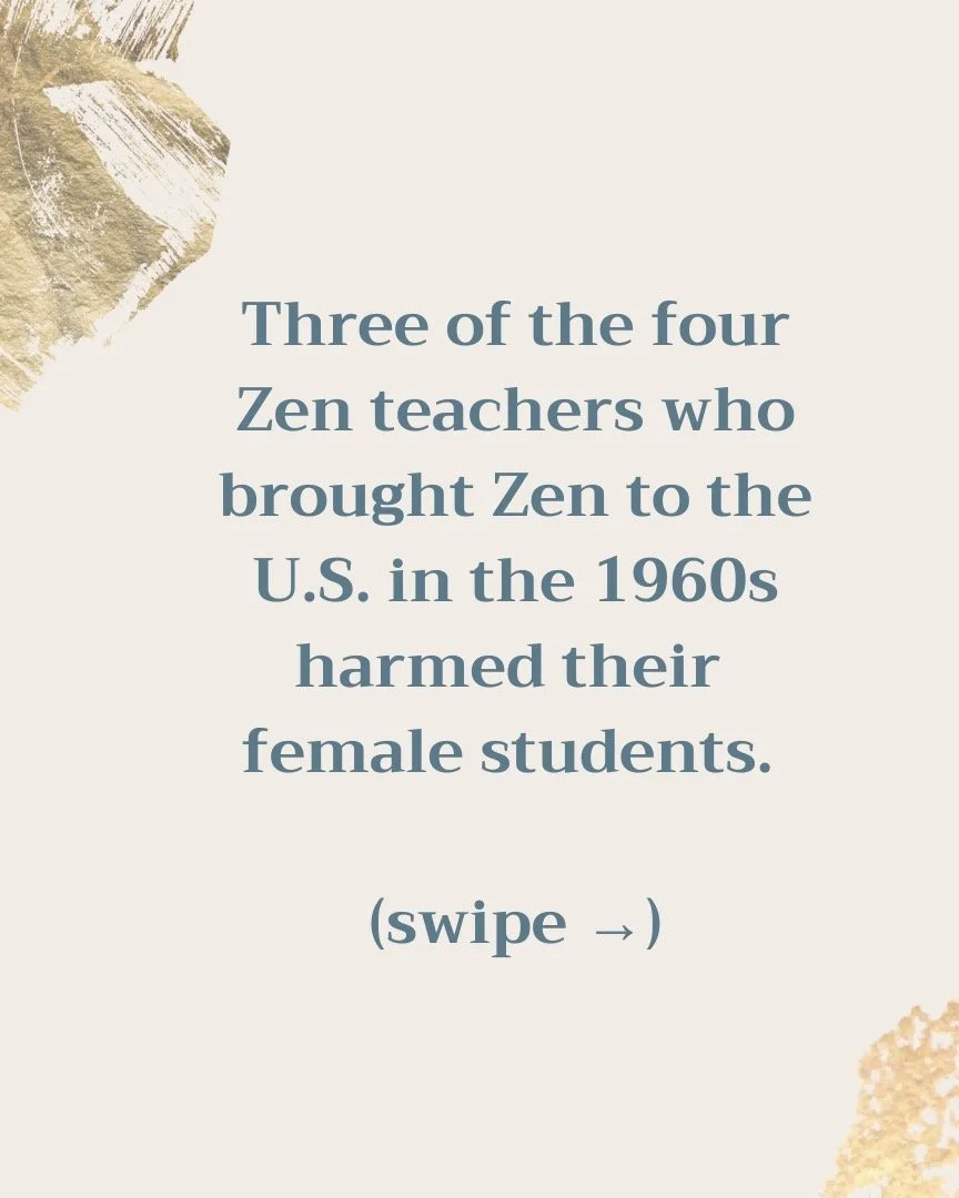 Three of the four Zen teachers who brought Zen to the U.S. in the 1960s harmed their female students.

I sat down with Nicole Wordlaw to talk about what this history asks of us and what it means to take our teachers off the pedestal.

🎧 Check out ou