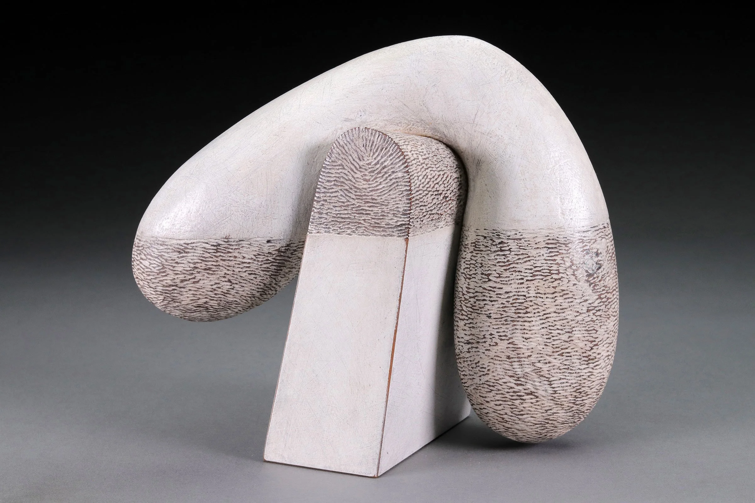  Cherry, burnt texture, gesso, and wax  6” high x 6” wide x 6” deep  2025 