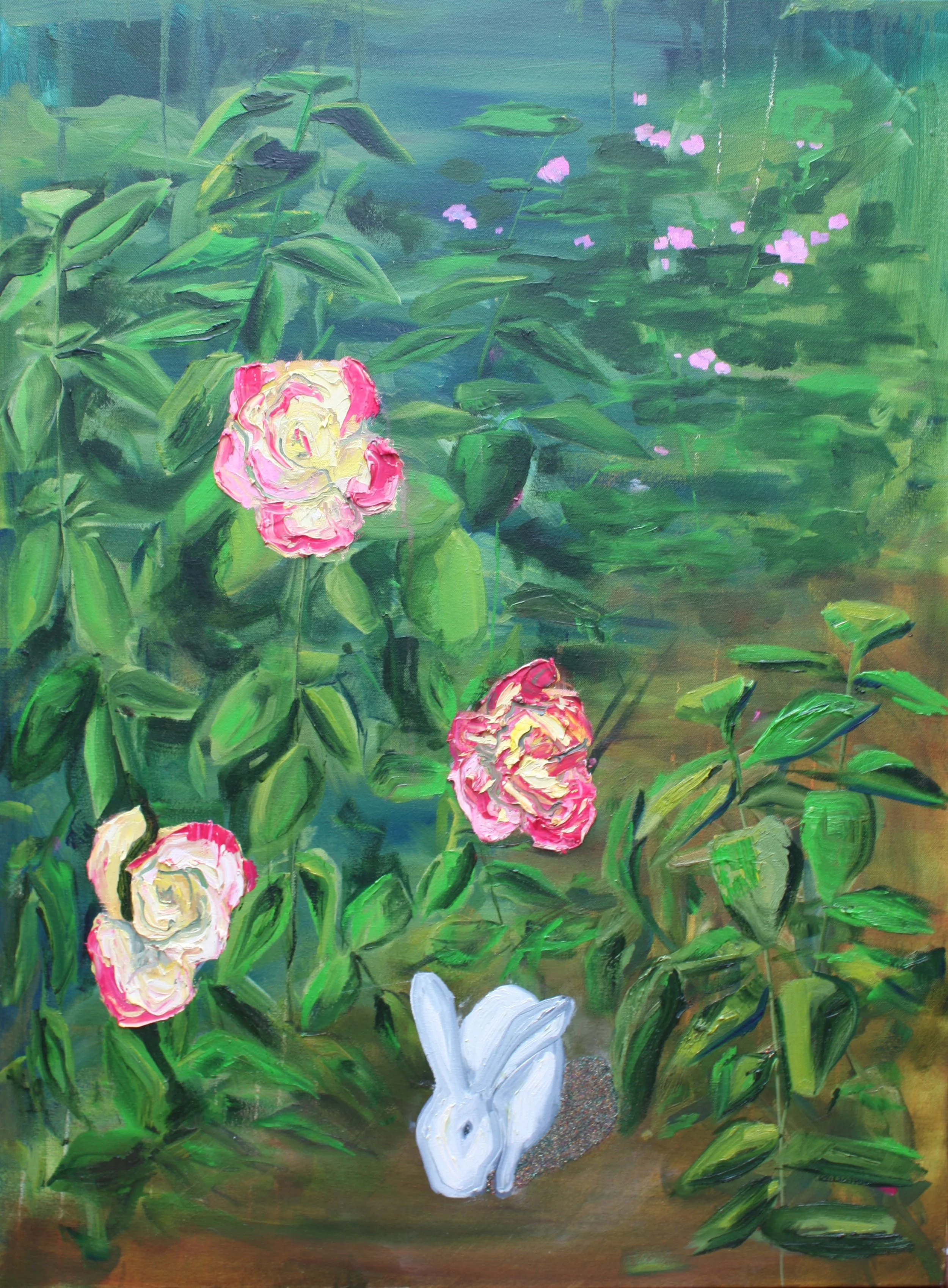 were here tonight_lisa britton_rabbit art _bunny painting.JPG