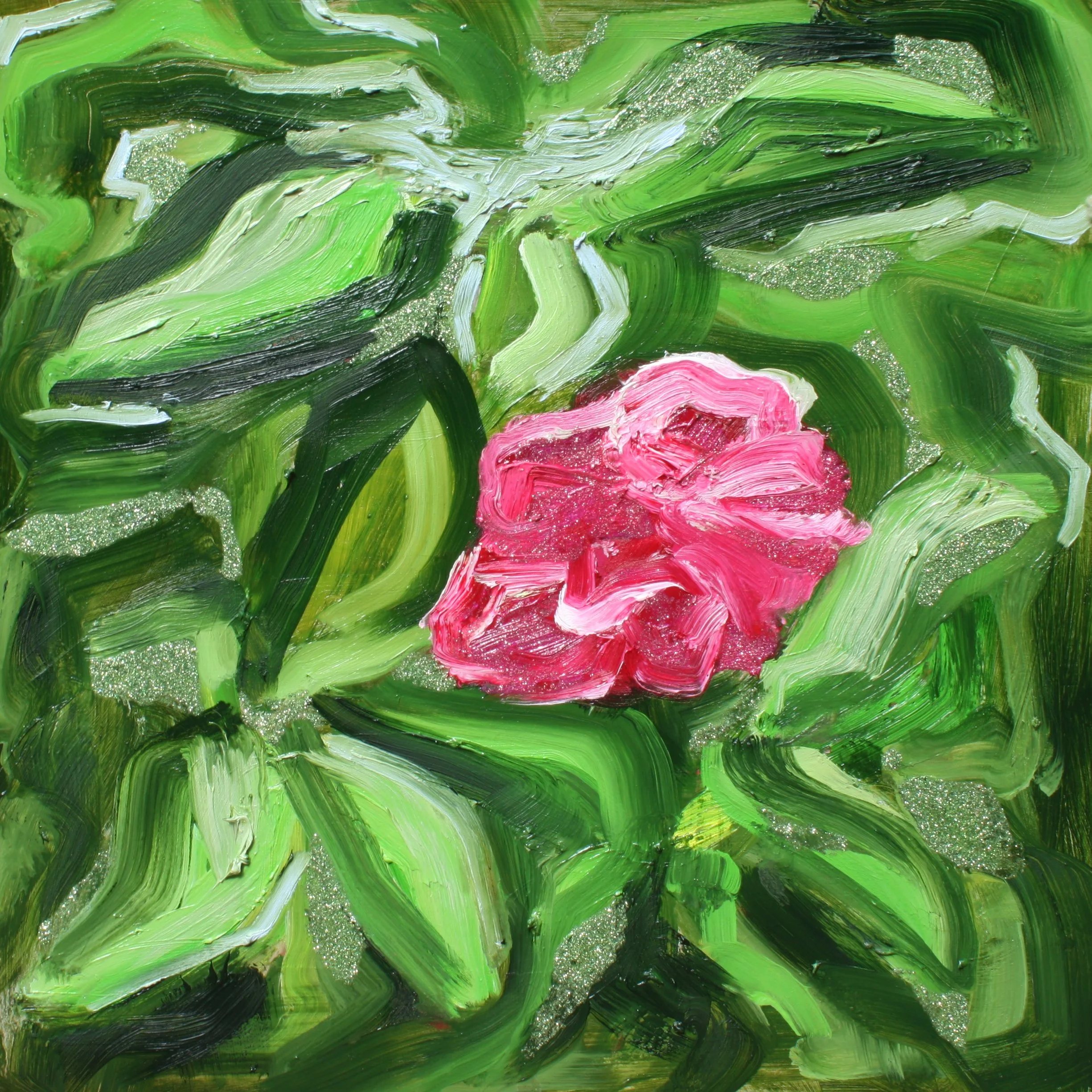 Like to get away_16x16_2024_lisa britton_rose painting_glitter art.JPG